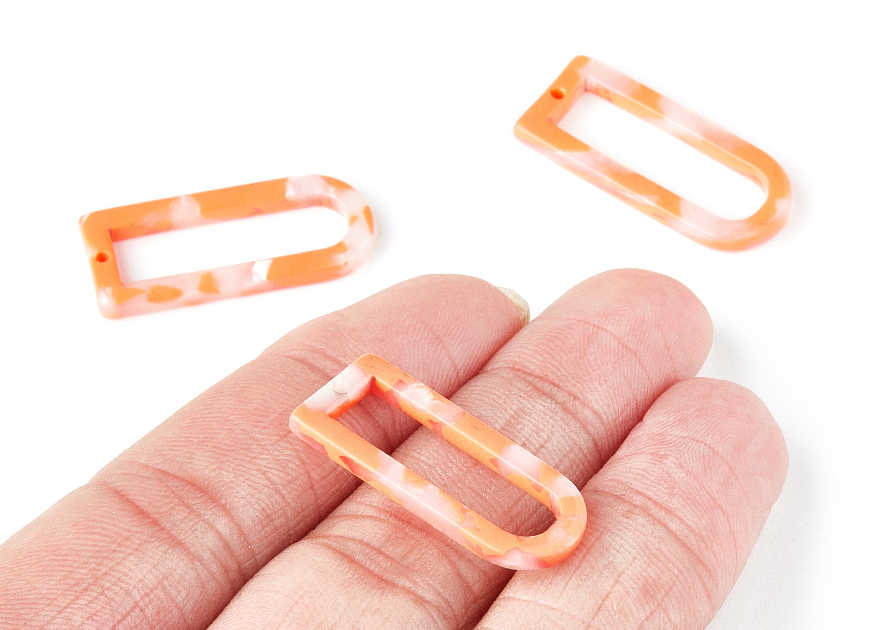 Acetate D Earring Charms - D Shaped Pendant - Earring Finding - Jewelry Supplies - Color Code: A39 - 29.68x12.7x2.7mm - AC1364P - DOMEDBAZAAR