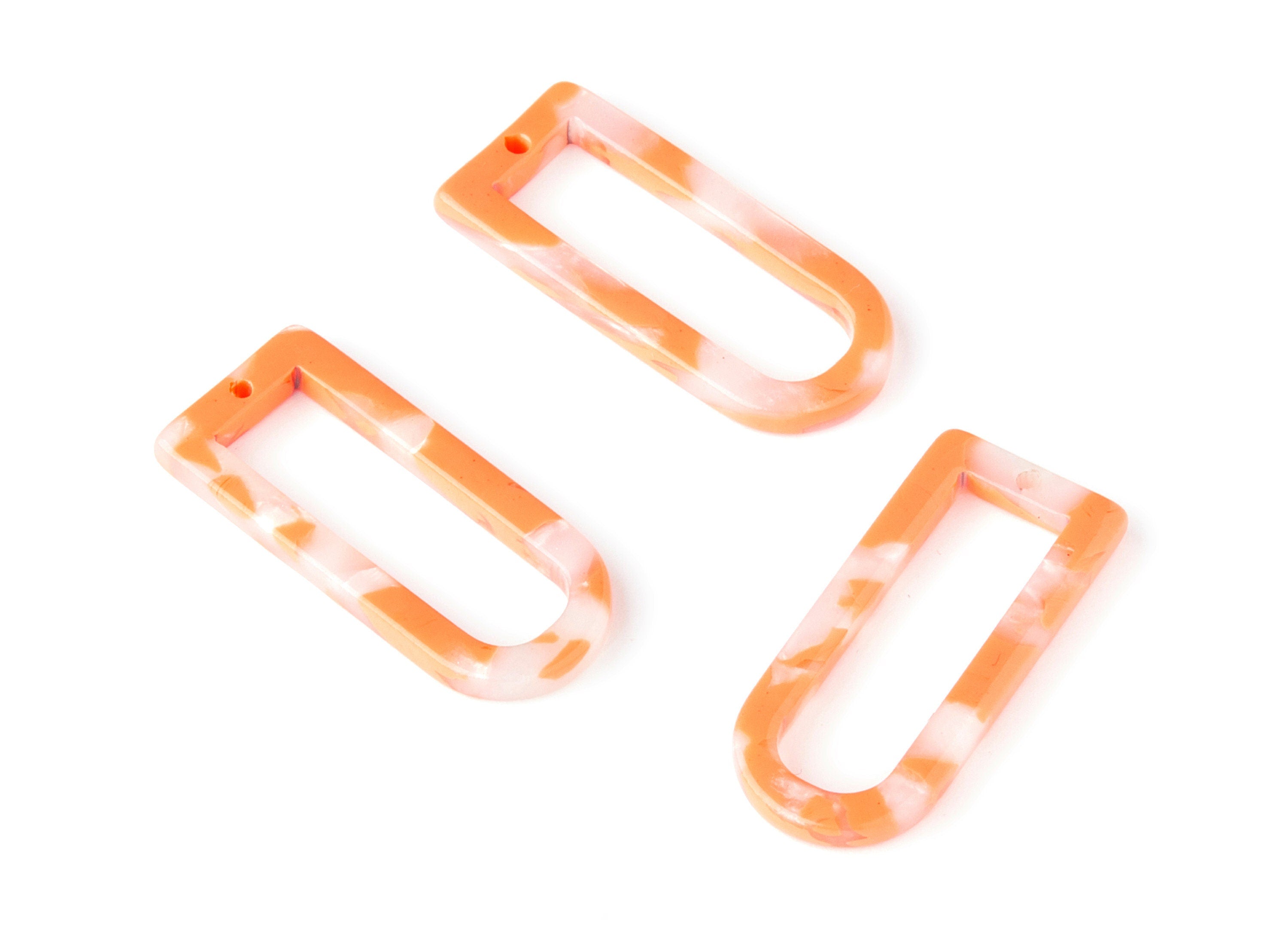 Acetate D Earring Charms - D Shaped Pendant - Earring Finding - Jewelry Supplies - Color Code: A39 - 29.68x12.7x2.7mm - AC1364P - DOMEDBAZAAR