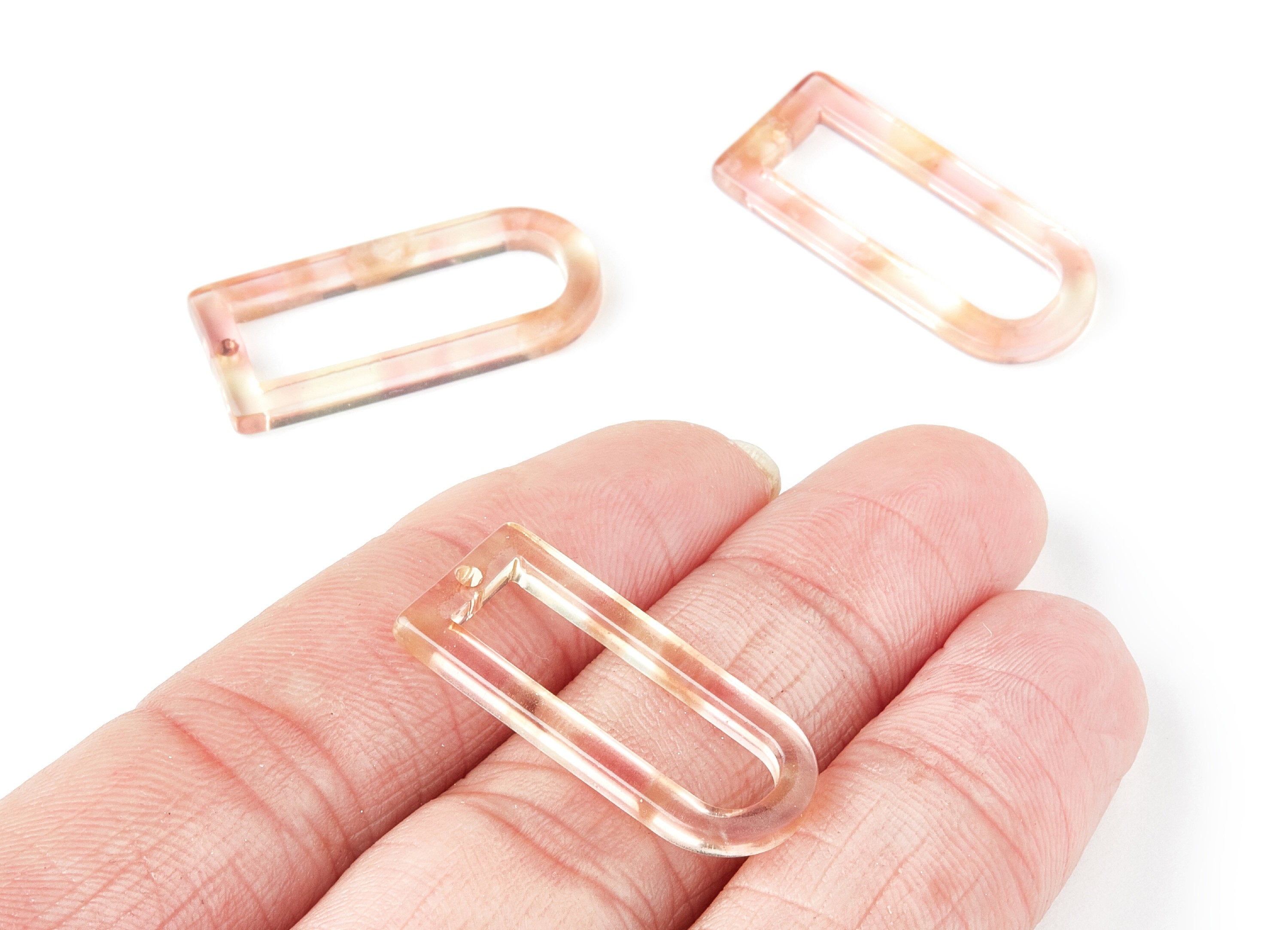 Acetate D Earring Charms - D Shaped Pendant - Earring Finding - Jewelry Supplies - Color Code: A45 - 29.68x12.7x2.7mm - AC1364R - DOMEDBAZAAR