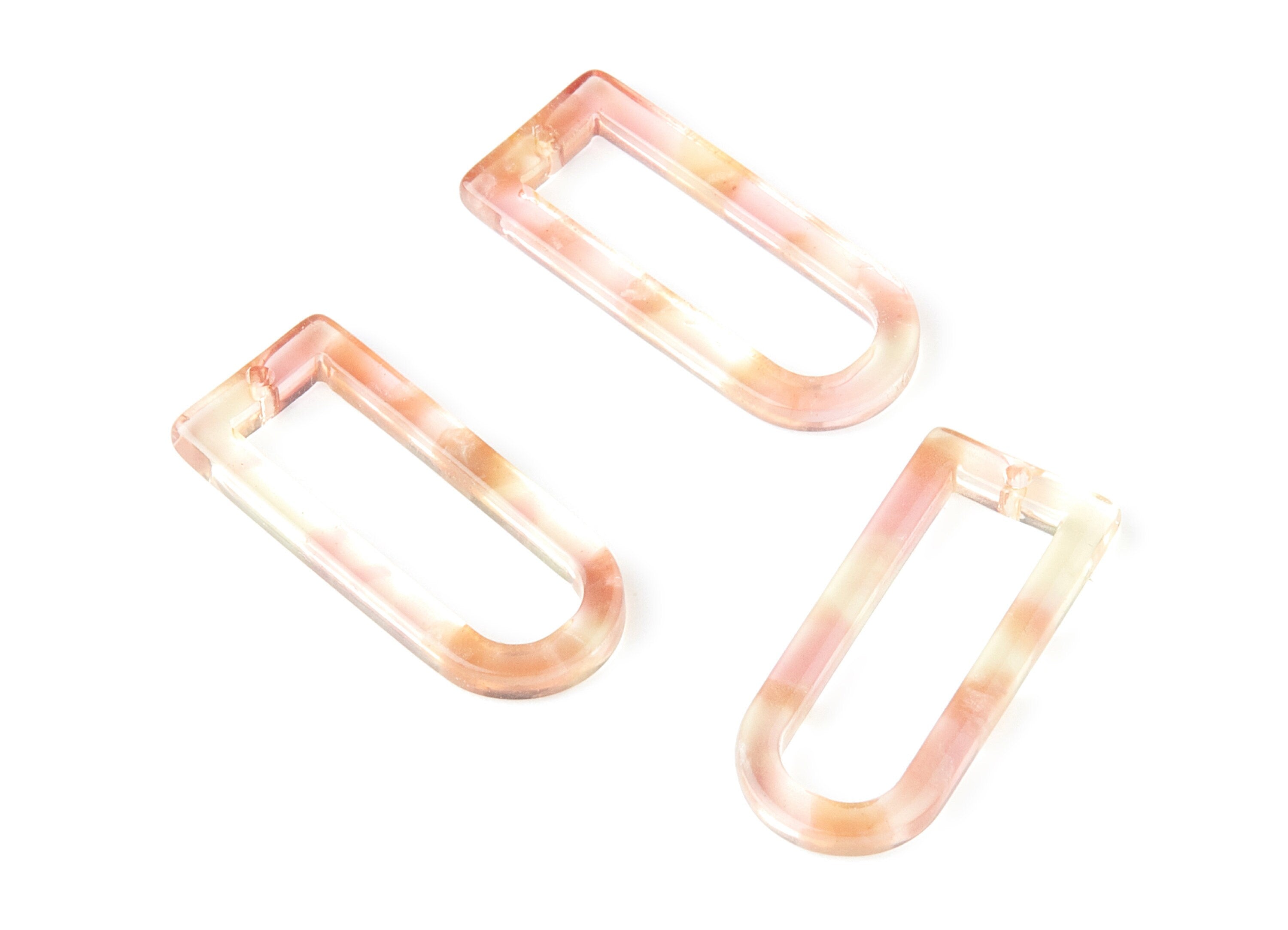 Acetate D Earring Charms - D Shaped Pendant - Earring Finding - Jewelry Supplies - Color Code: A45 - 29.68x12.7x2.7mm - AC1364R - DOMEDBAZAAR