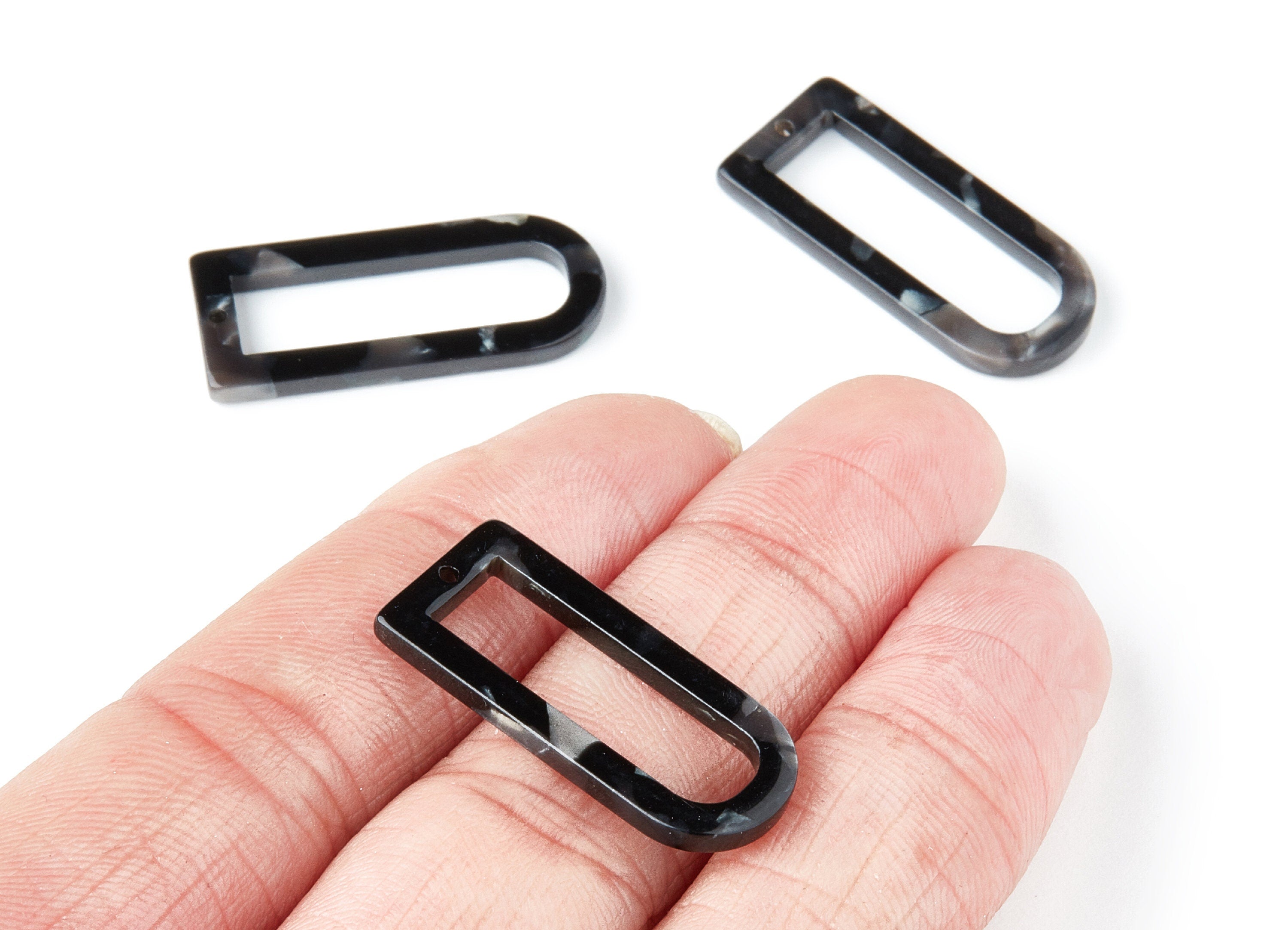 Acetate D Earring Charms - Acrylic D Pendant - Earring Finding - Jewelry Supplies - Color Code: A48 - 29.68x12.7x2.7mm - AC1364U - DOMEDBAZAAR