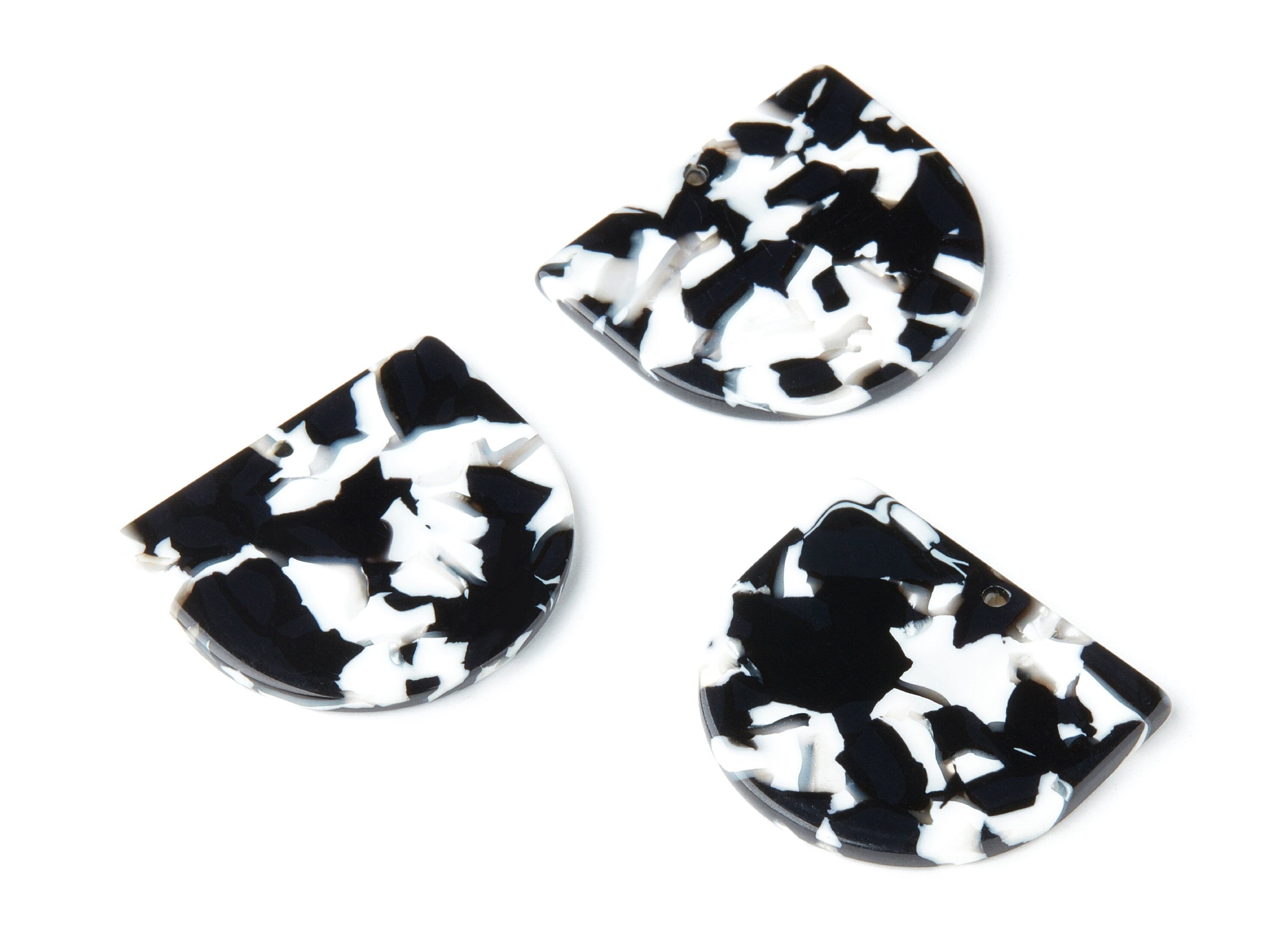Acetate D Earring Charms - D Shaped Pendant - 1 Hole - Earring Findings - Jewelry Supplies - Color Code:A261 - 29.5x34.3x2.48mm - AC1094AD - DOMEDBAZAAR
