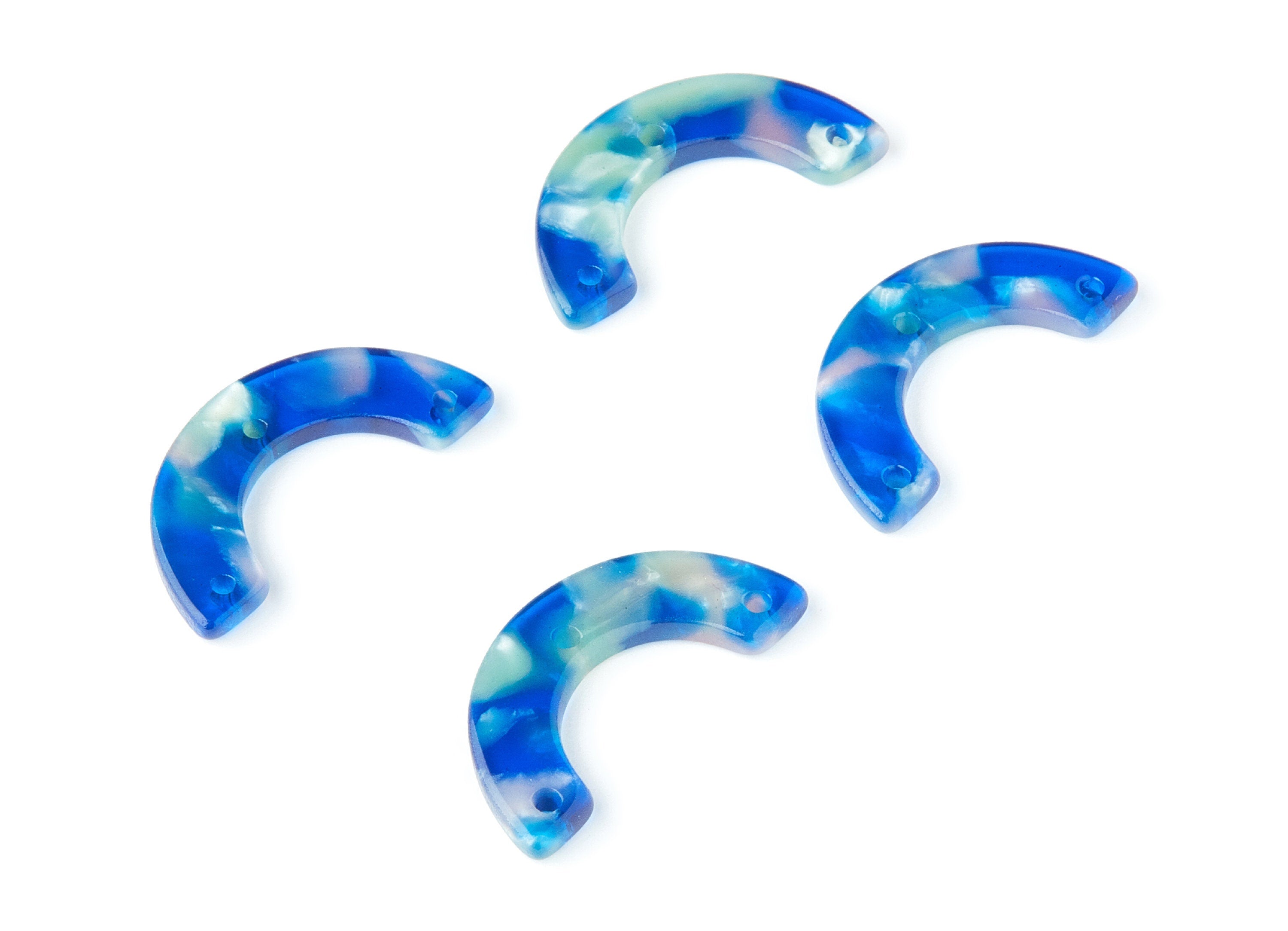 Acetate U Earring Charms - U Pendant With 3 Holes - Earring Findings - Jewelry Supplies  - Color Code: A37 - 29.36x14.47x2.72mm - AC1355C - DOMEDBAZAAR