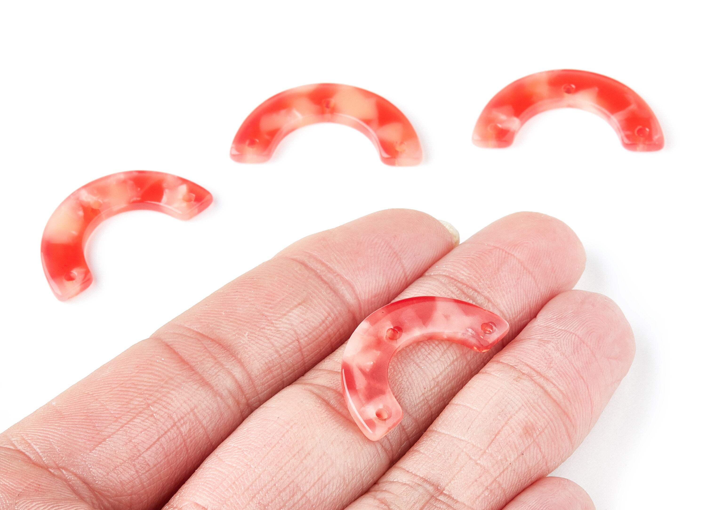 Acetate U Earring Charms - U Pendant With 3 Holes - Earring Findings - Jewelry Supplies - Color Code: A34 - 29.36x14.47x2.72mm - AC1355E - DOMEDBAZAAR