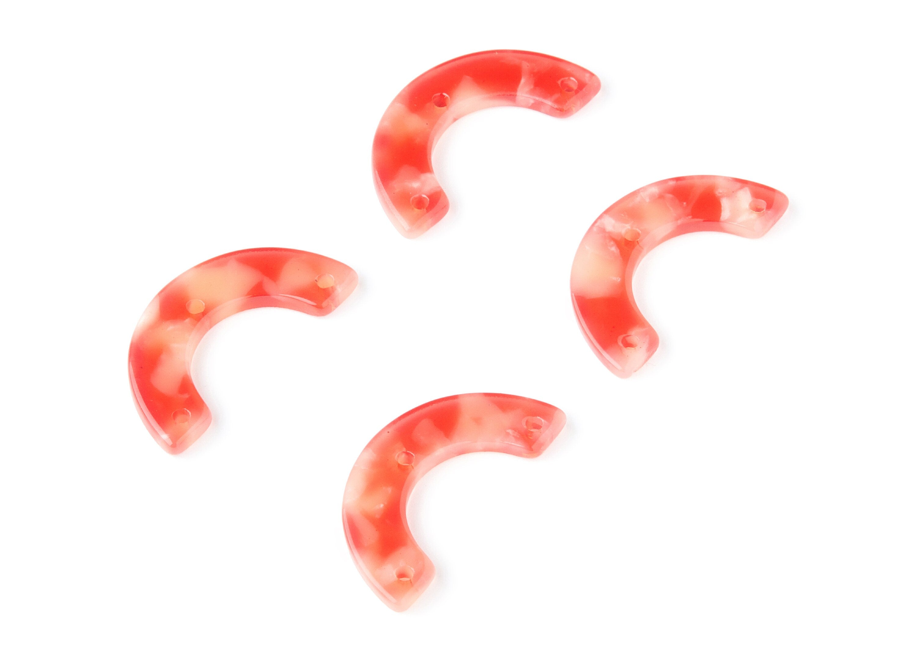 Acetate U Earring Charms - U Pendant With 3 Holes - Earring Findings - Jewelry Supplies - Color Code: A34 - 29.36x14.47x2.72mm - AC1355E - DOMEDBAZAAR