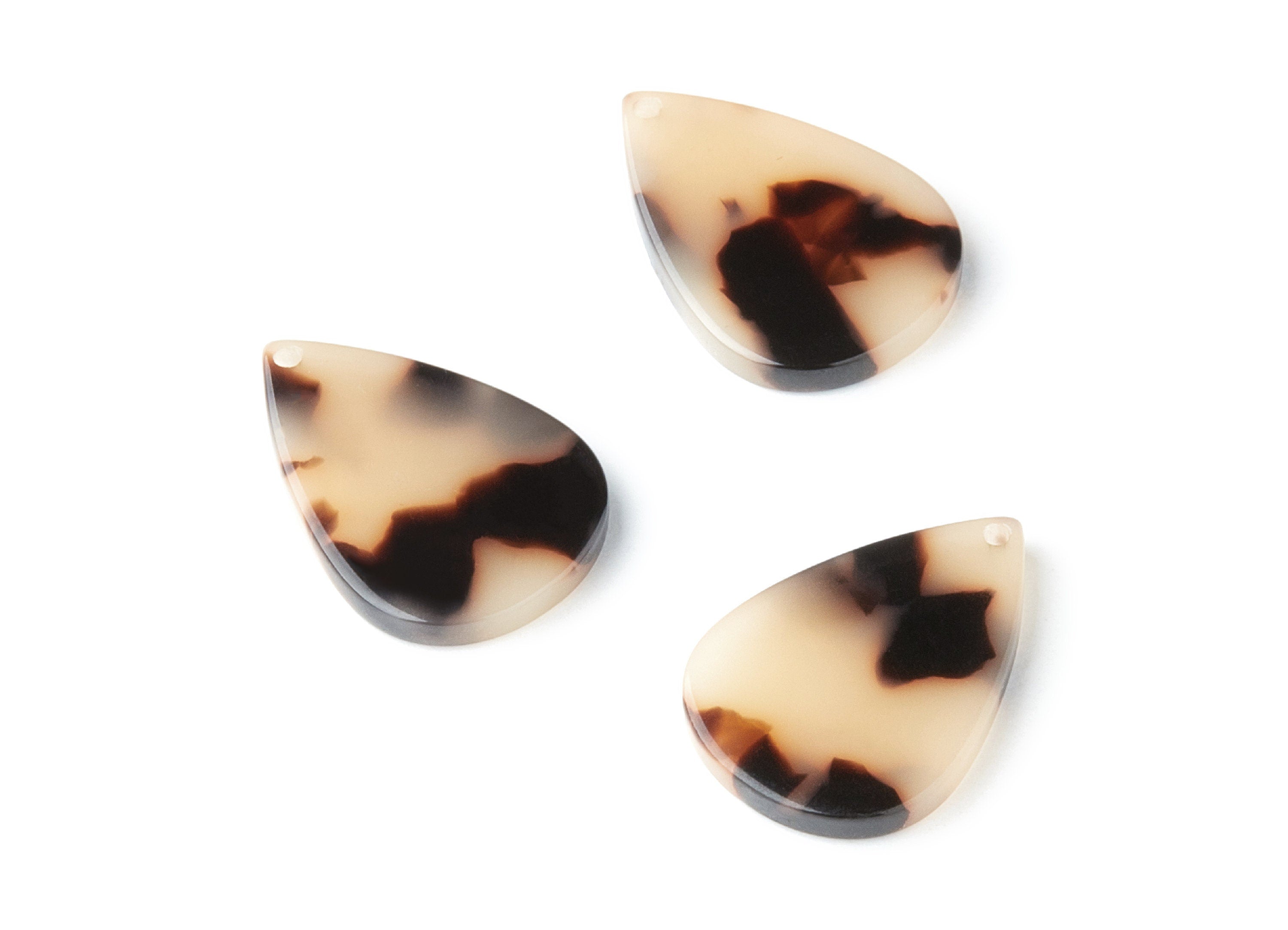 Acetate Drop Charms - Blonde Tortoise Shell Earrings - Drop Earrings and Pendant - Earring Findings - Color Code:A08 - 21x15x2.5mm - AC1024N - DOMEDBAZAAR