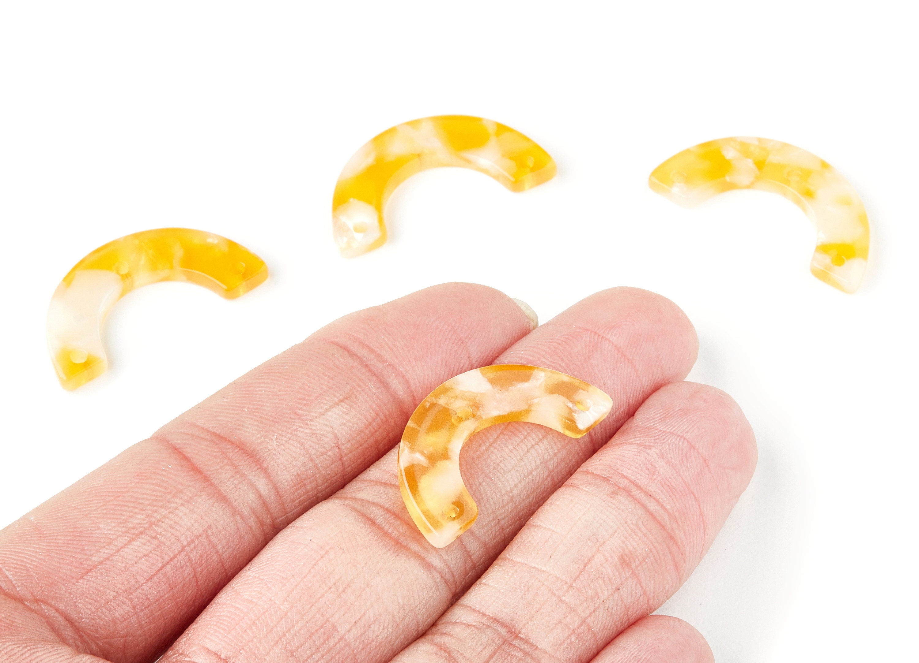 Acetate U Earring Charms - U Pendant With 3 Holes - Earring Findings - Jewelry Supplies - Color Code: A43 - 29.36x14.47x2.72mm - AC1355J - DOMEDBAZAAR