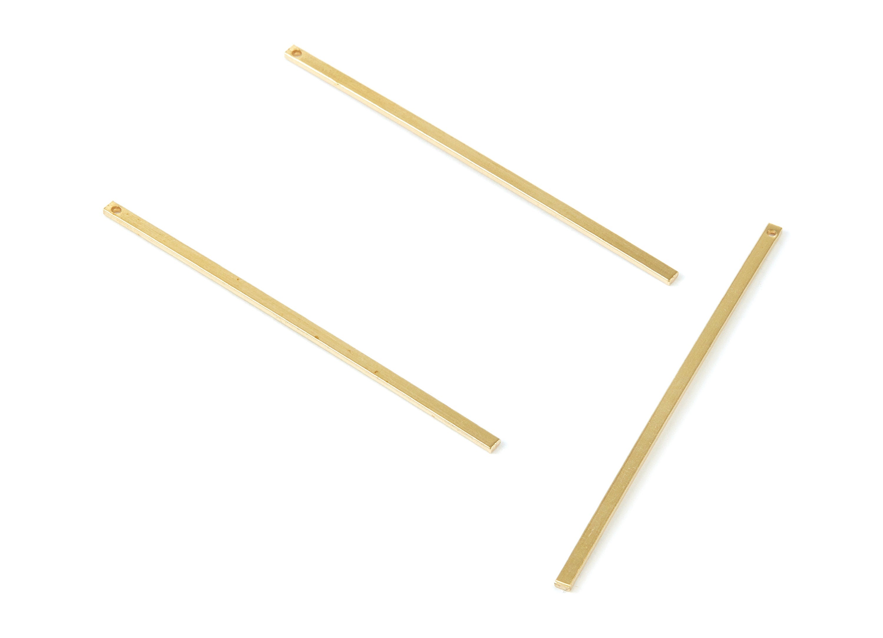 Brass Strip Charms - Raw Brass Strip Pendants - Earring Findings - Jewelry Supplies - 60x2x1mm - PP2018 - DOMEDBAZAAR