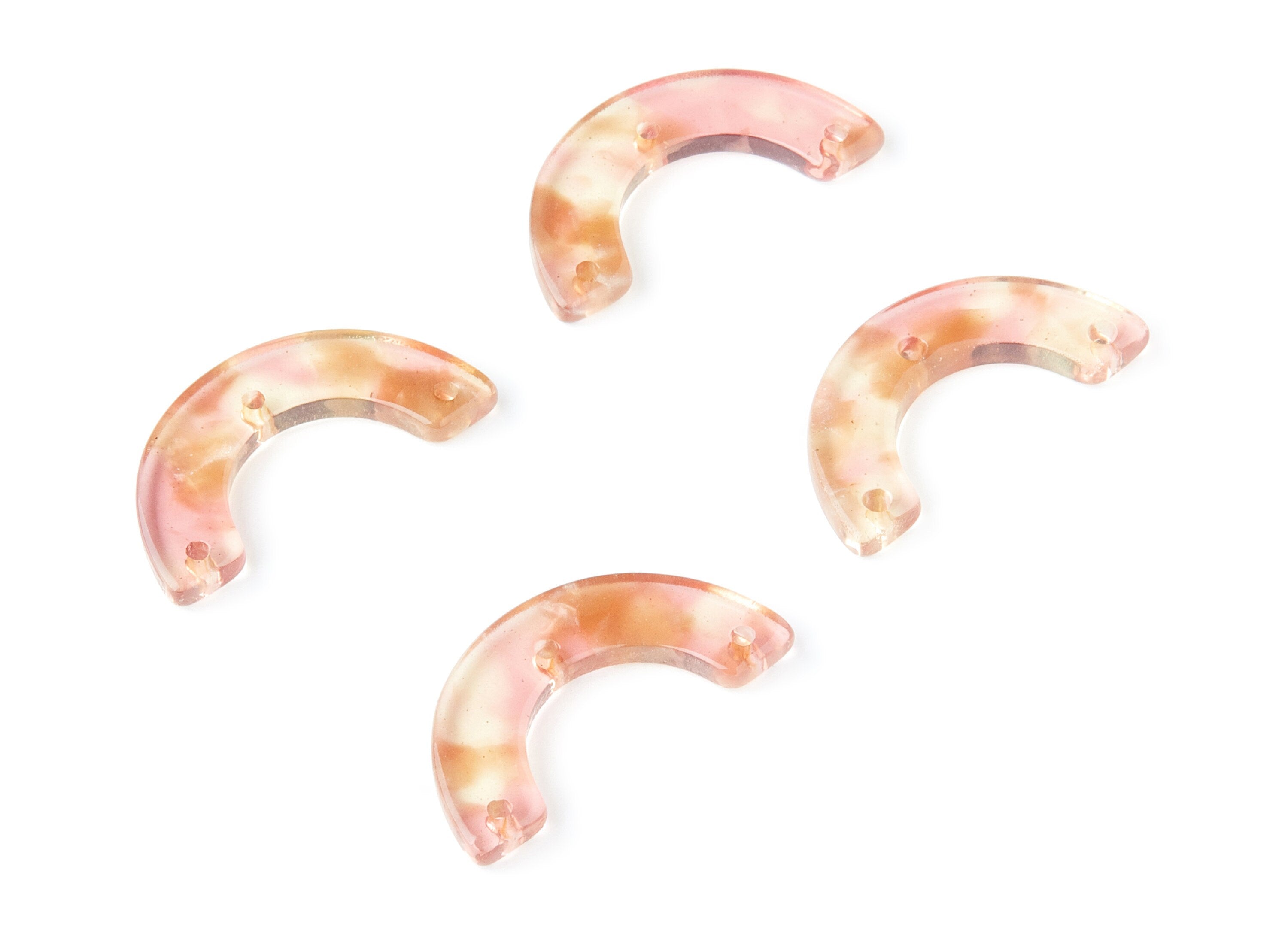 Acetate Acrylic U Earring Charms - U Pendant With 3 Holes - Jewelry Supplies - Color Code: A45 - 29.36x14.47x2.72mm - AC1355P - DOMEDBAZAAR