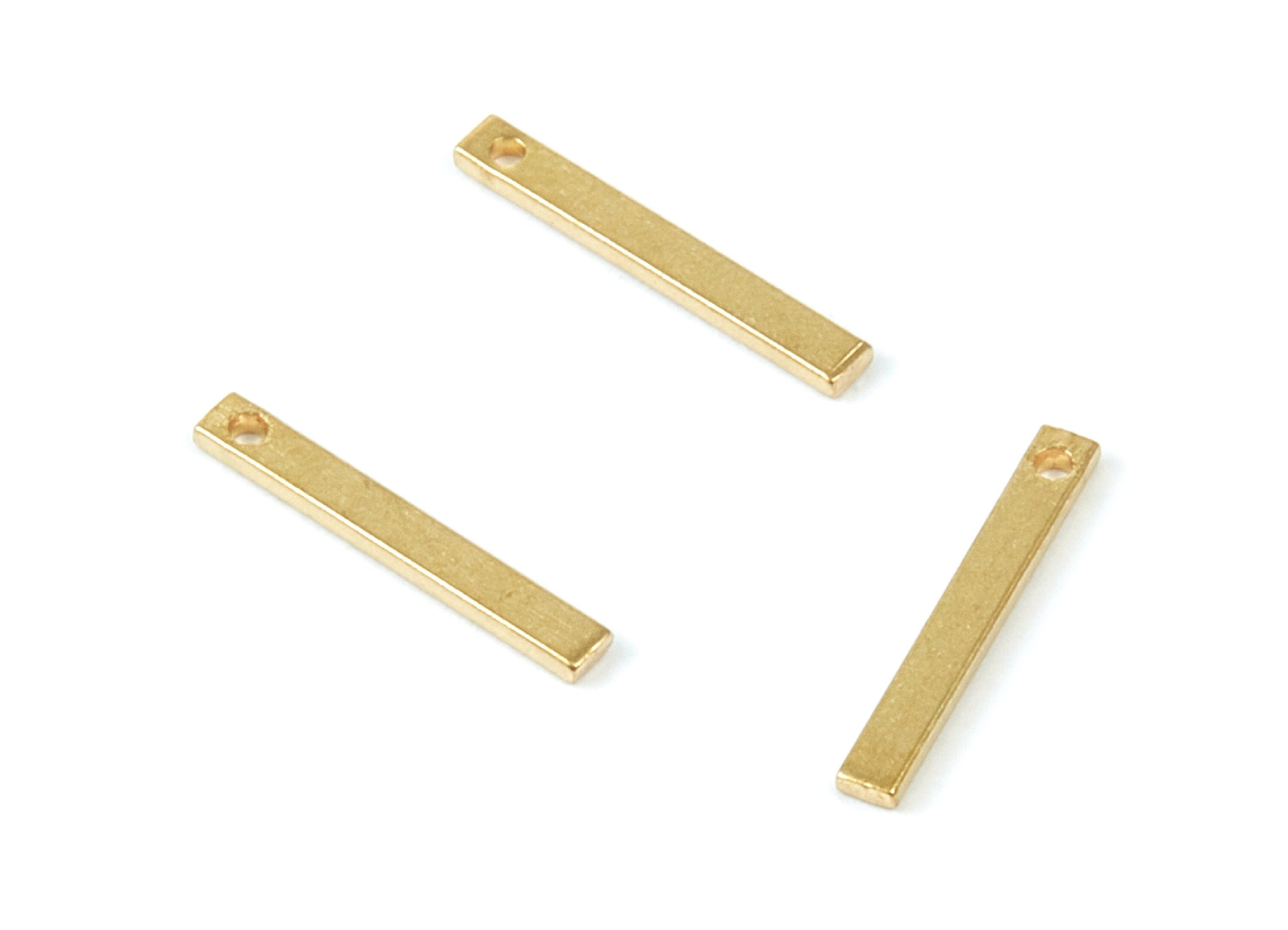Brass Strip Charms - Raw Brass Strip Pendants - Earring Findings - Jewelry Supplies - 15x2x1mm - PP2034 - DOMEDBAZAAR