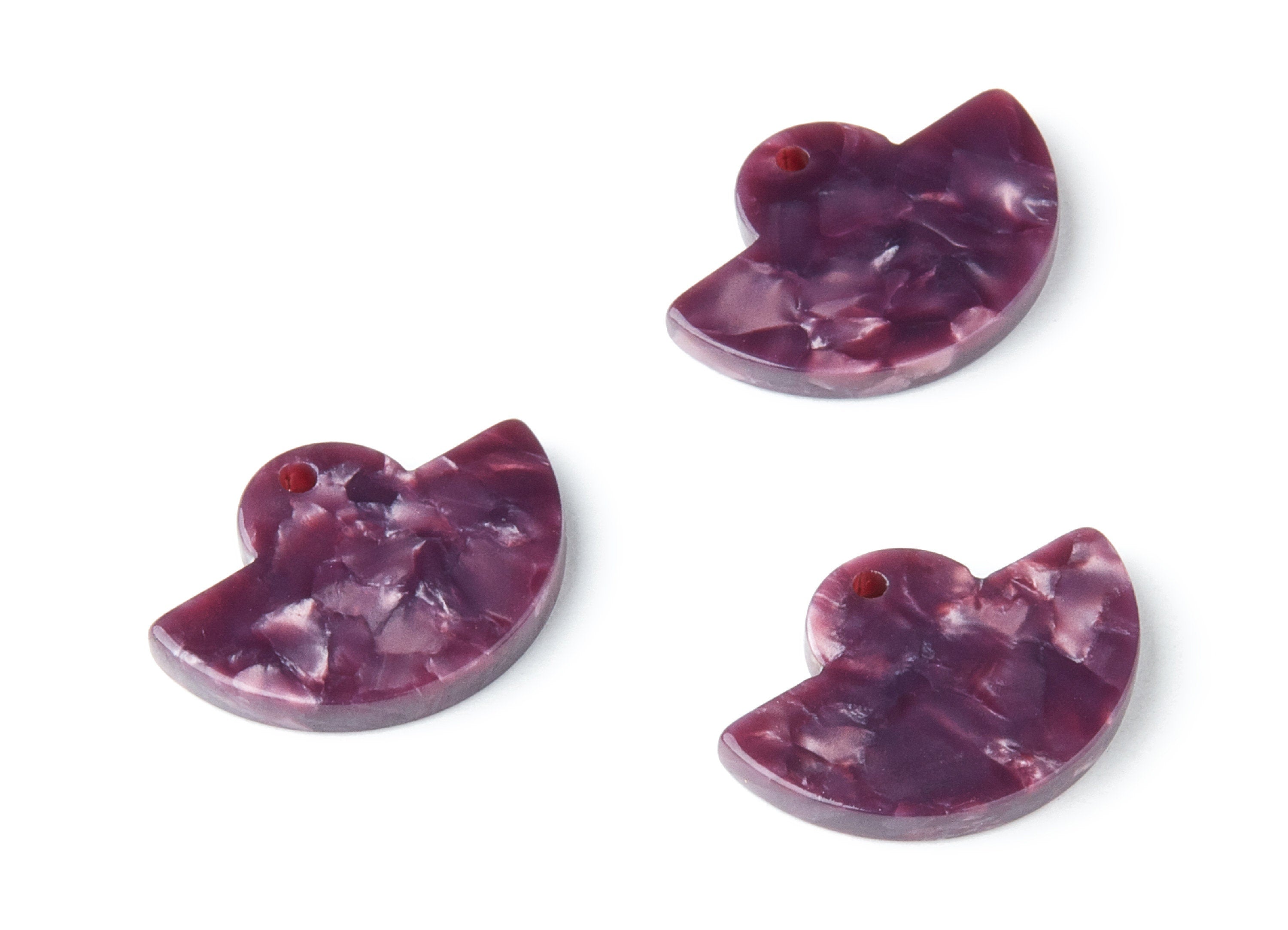 Acetate Fan Earring Charm - Acrylic Fan Pendant - Earring Findings - Jewelry Supplies - Color Code:A41 - 23.64x17.3x2.83mm - AC1376D - DOMEDBAZAAR