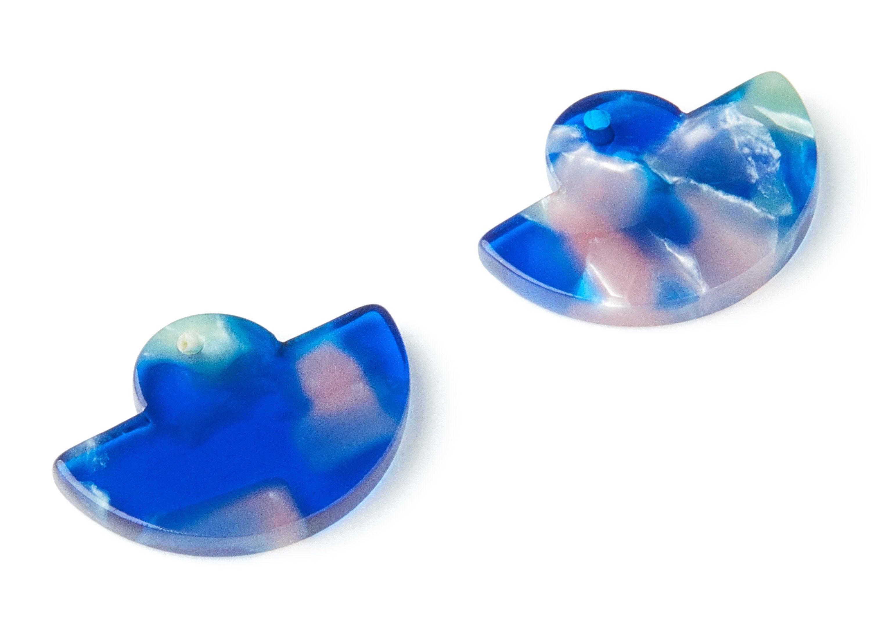Acetate Fan Earring Charm - Acrylic Fan Pendant - Earring Findings - Jewelry Supplies - Color Code:A37 - 23.64x17.3x2.83mm - AC1376E - DOMEDBAZAAR