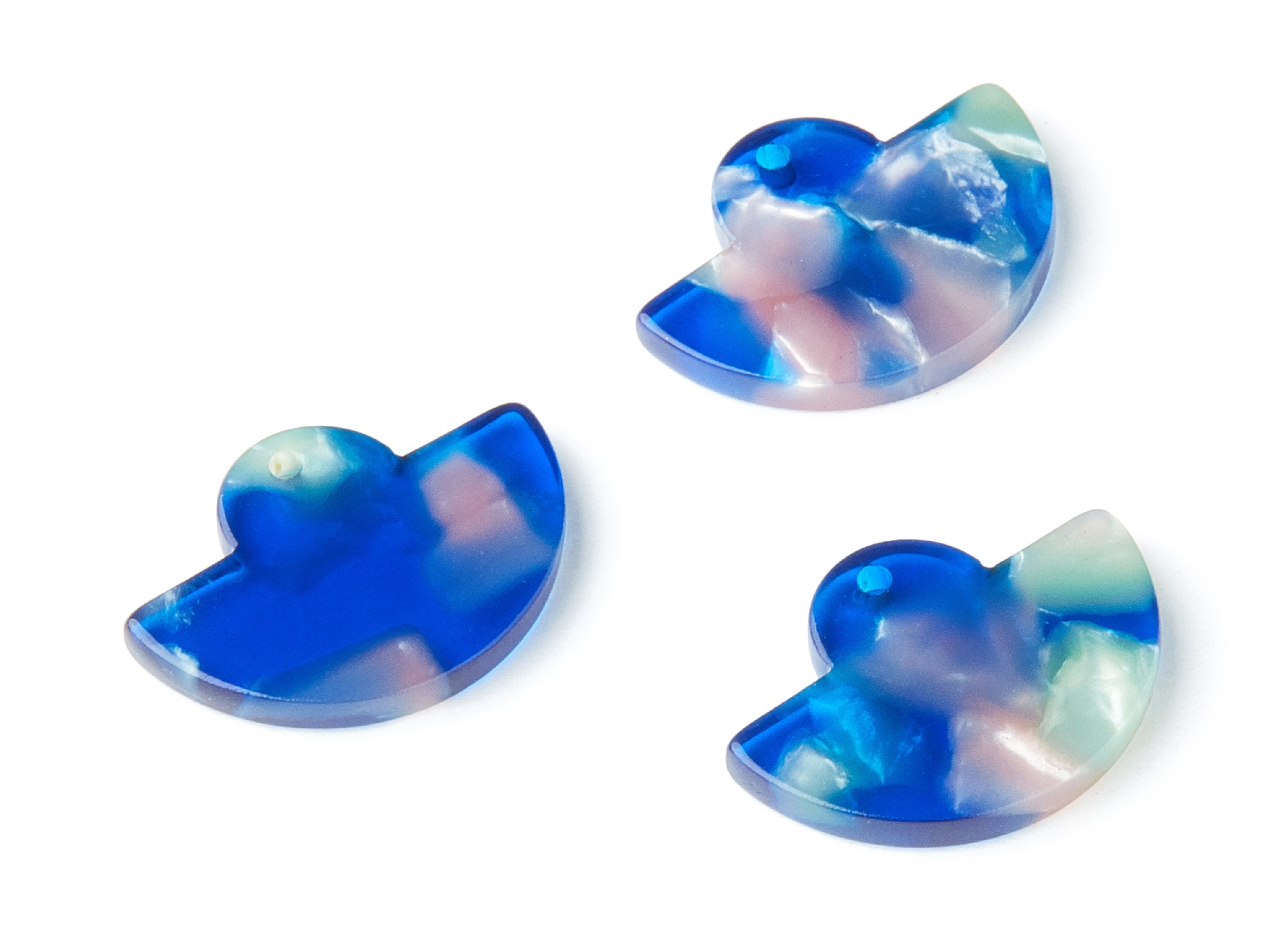 Acetate Fan Earring Charm - Acrylic Fan Pendant - Earring Findings - Jewelry Supplies - Color Code:A37 - 23.64x17.3x2.83mm - AC1376E - DOMEDBAZAAR