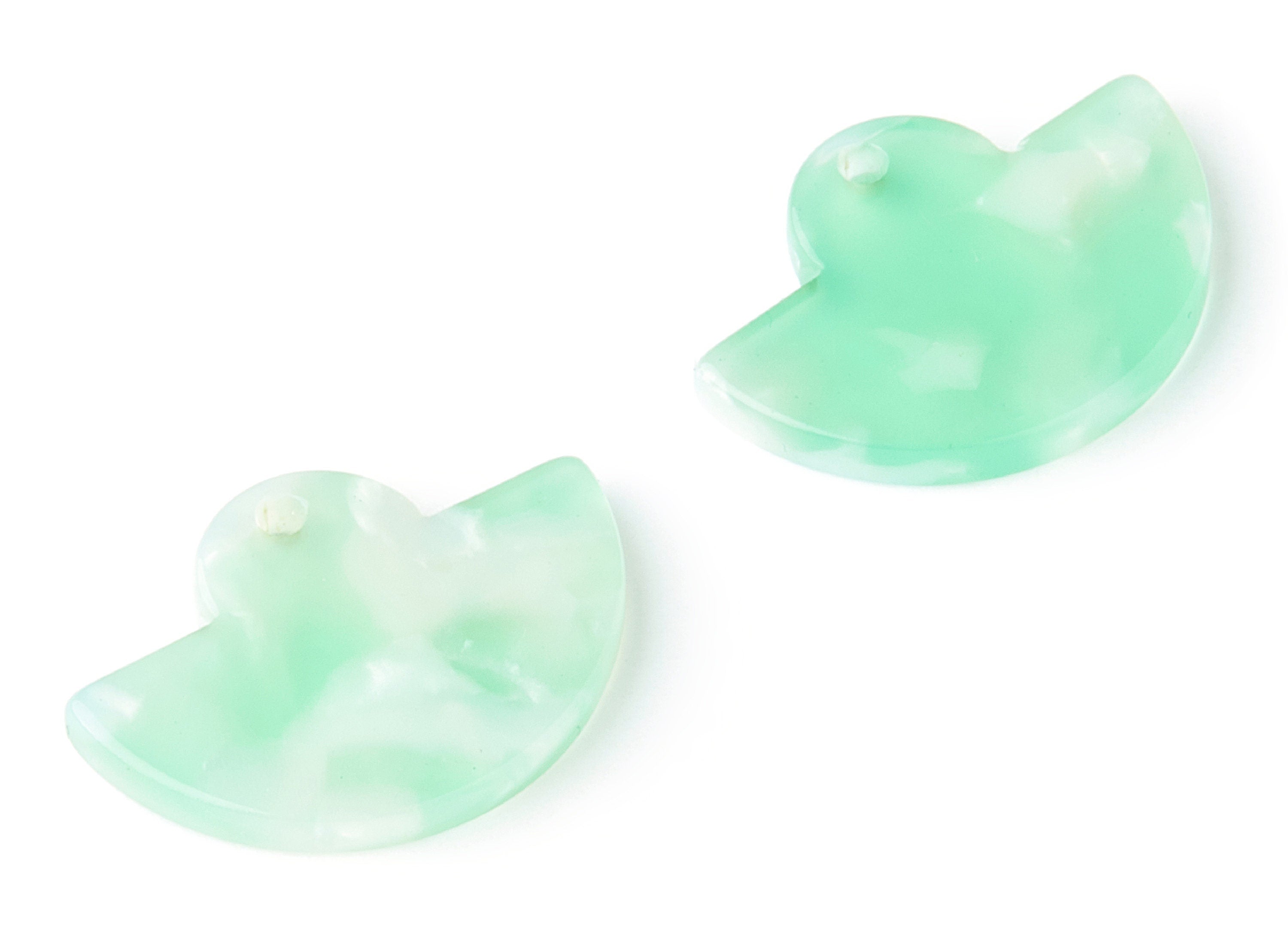 Acetate Fan Earring Charms - Fan Shaped Pendant - Earring Findings - Jewelry Supplies - Color Code:A35 - 23.64x17.3x2.83mm - AC1376G - DOMEDBAZAAR