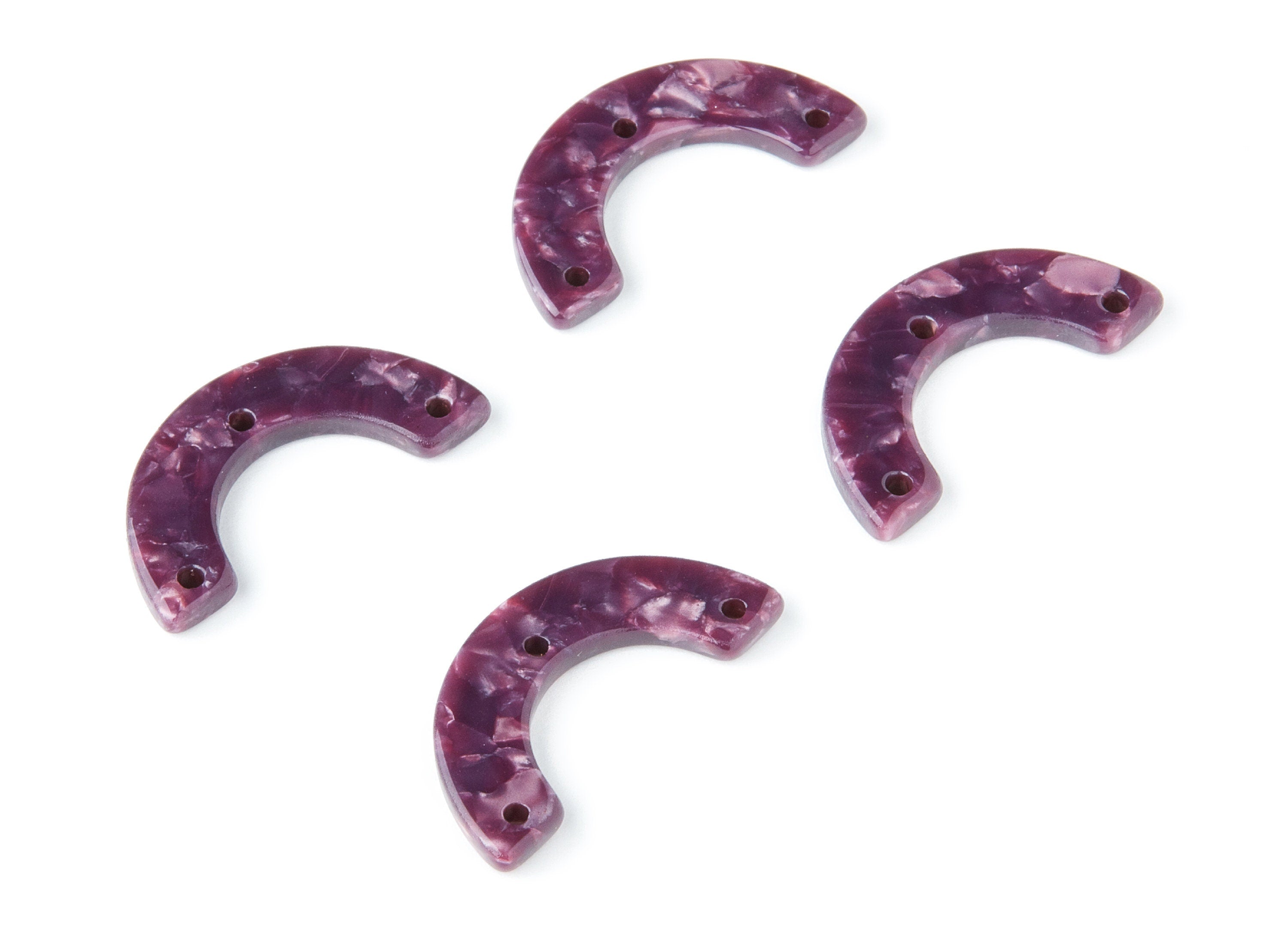 Acetate U Earring Charms - U Pendant With 3 Holes - Earring Findings - Jewelry Supplies - Color Code: A41 - 29.36x14.47x2.72mm - AC1355T - DOMEDBAZAAR