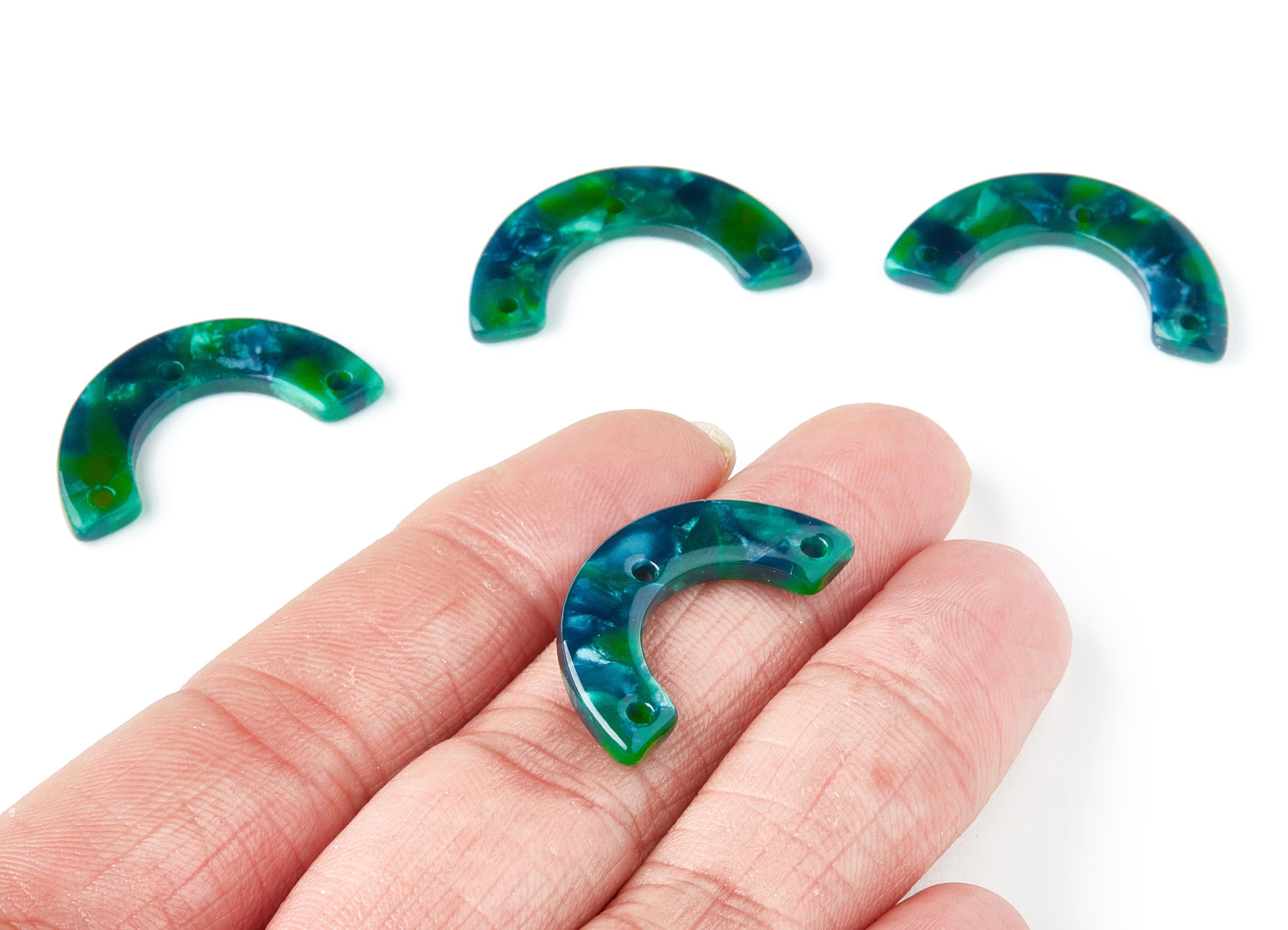 Acetate U Earring Charms - U Pendant With 3 Holes - Earring Findings - Jewelry Supplies - Color Code: A13 - 29.36x14.47x2.A72mm - AC1355V - DOMEDBAZAAR