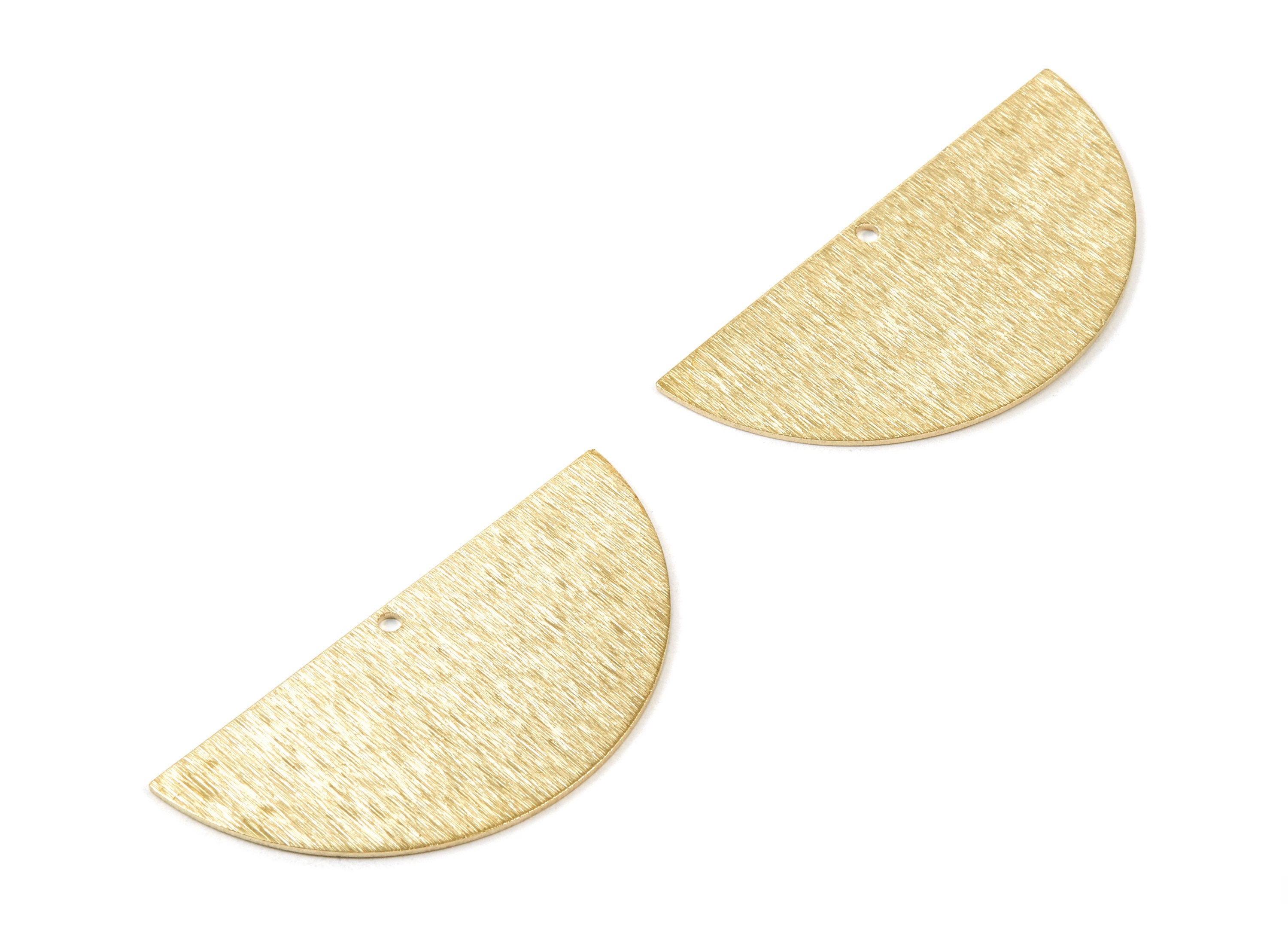 Brass Textured Half Round Charms - Textured Semi Circle Raw Brass Pendant - Earring Findings - Jewelry Supplies - 50x24x0.85mm - PP1745 - DOMEDBAZAAR