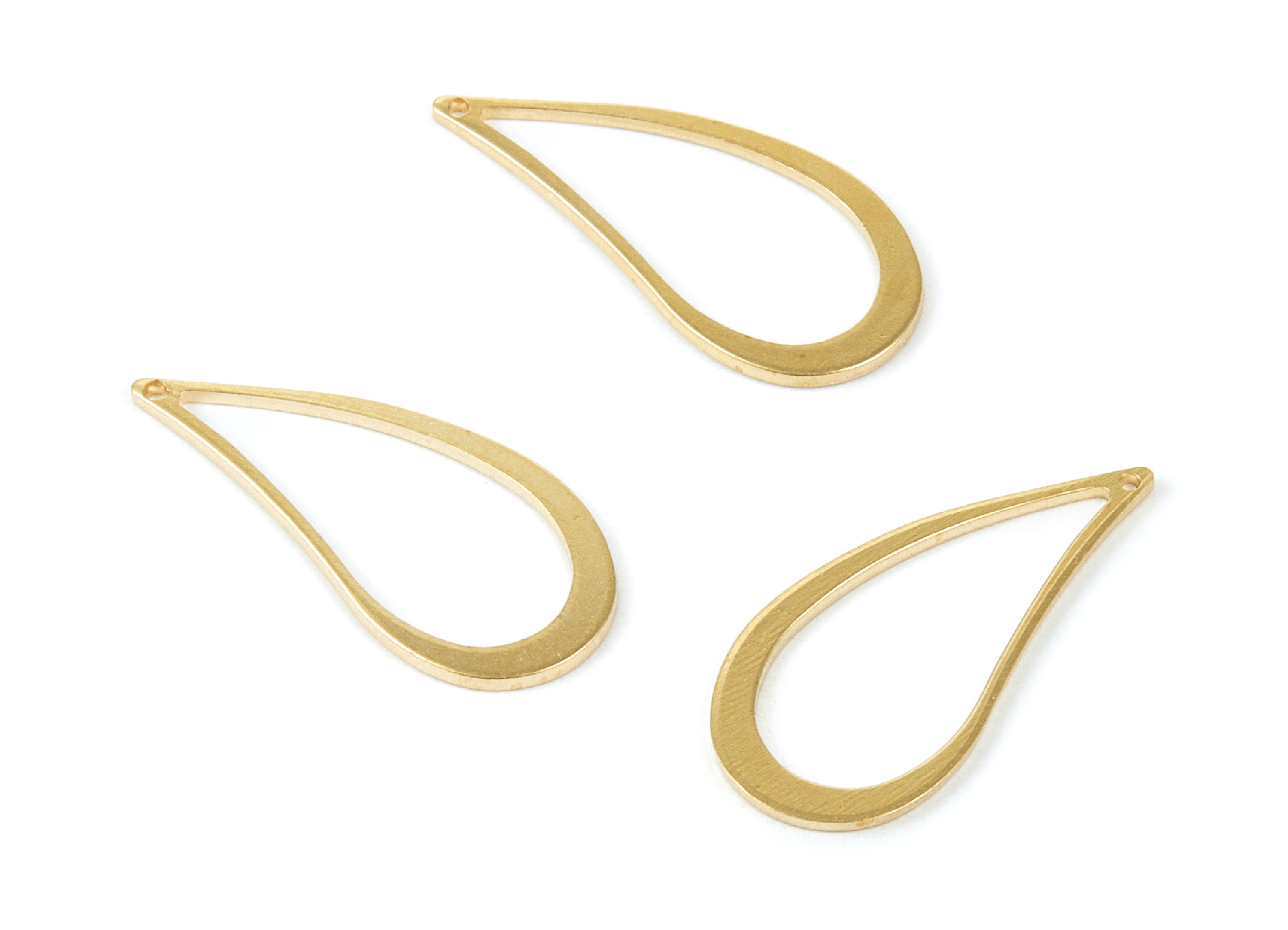 Brass Drop Charms - Drop Shaped Raw Brass Pendant - Earring Finding - Jewelry Supplies - 28,9x13,3x1mm - PP1900 - DOMEDBAZAAR