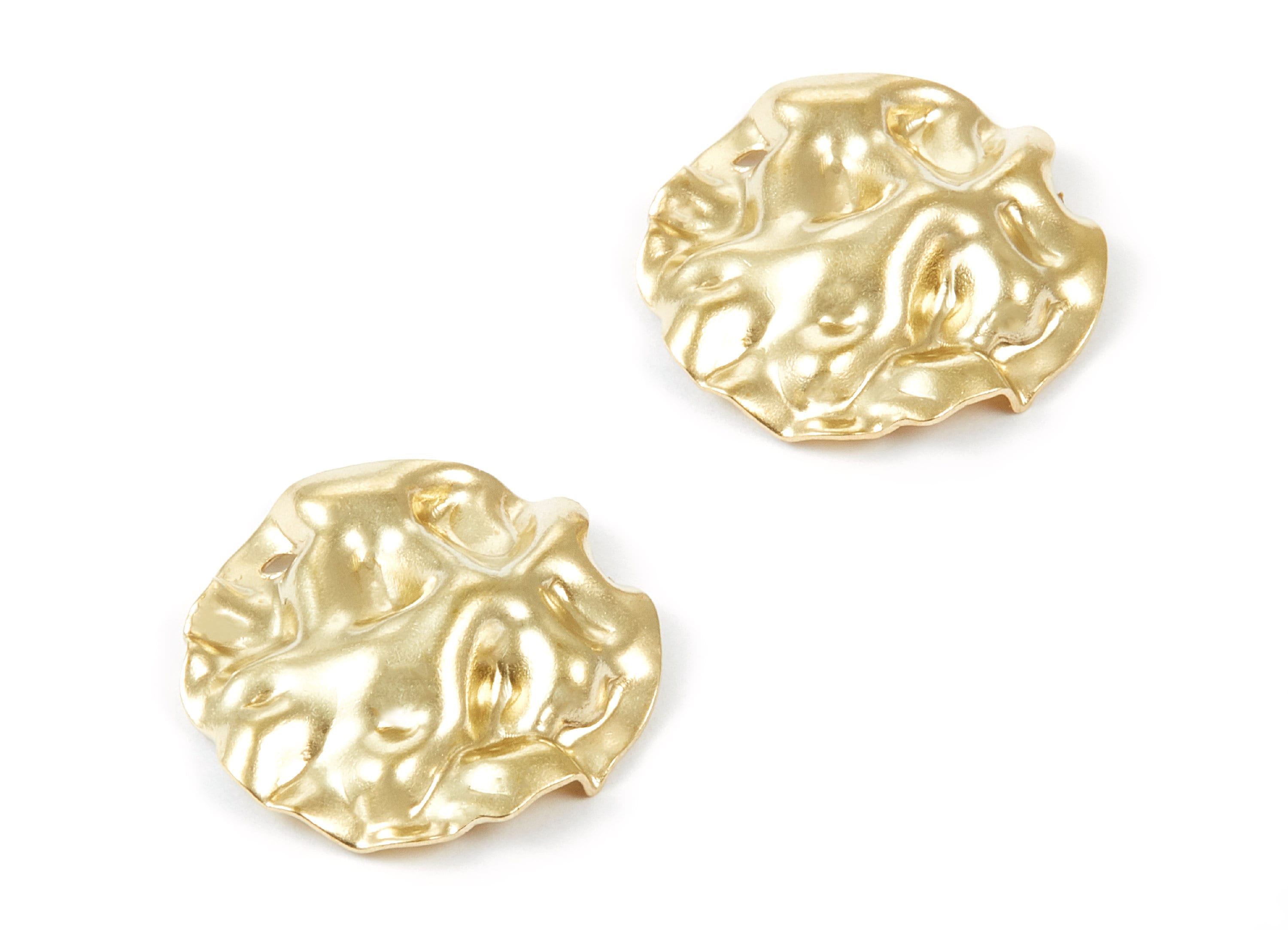 Brass Wavy Disc Charms - Wavy Disc Raw Brass Pendant - Earring Findings - Jewelry Supplies - 23,1x22,7x2,26mm - PP1829 - DOMEDBAZAAR