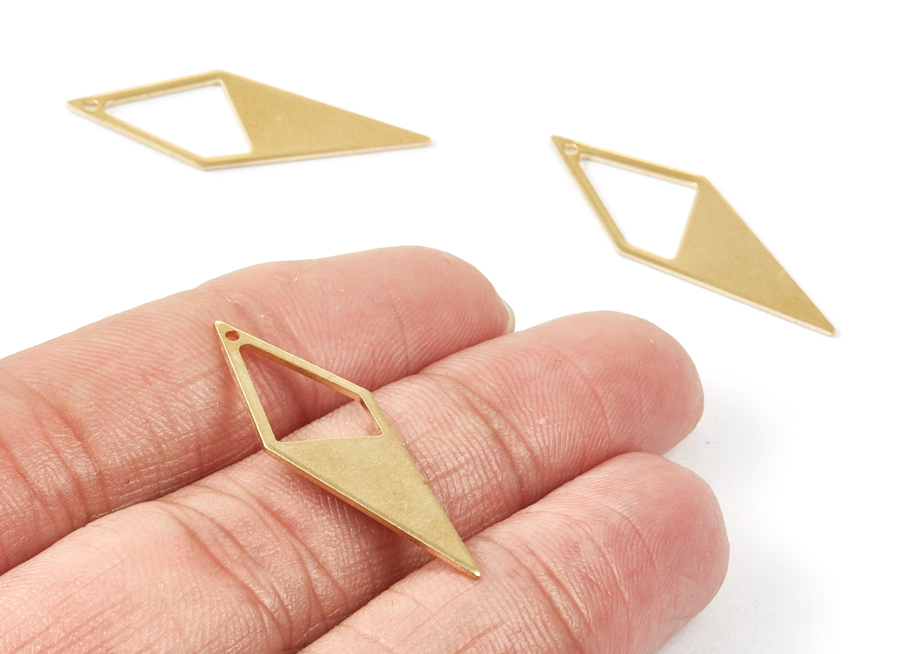 Personalized stamping blank - Brass Rhombus Charms - Rhombus Raw Brass Pendant - Brass Earring Findings - 33x11x0.8mm - PP1859 - DOMEDBAZAAR