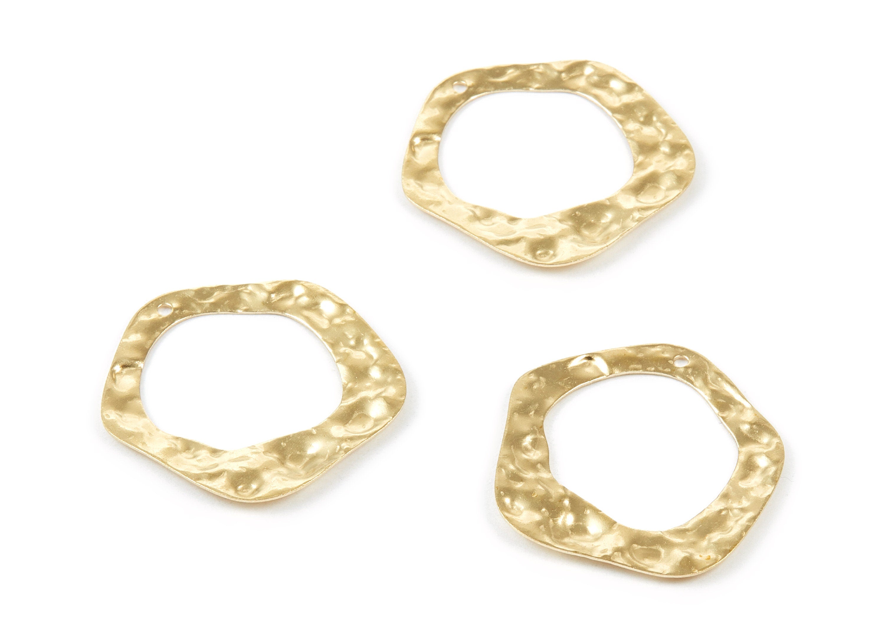 Brass Hammering Circle Charms - Hammering Circle Raw Brass Pendant - Brass Earring Findings - Jewelry Supplies - 32x30.5x1mm - PP2125 - DOMEDBAZAAR