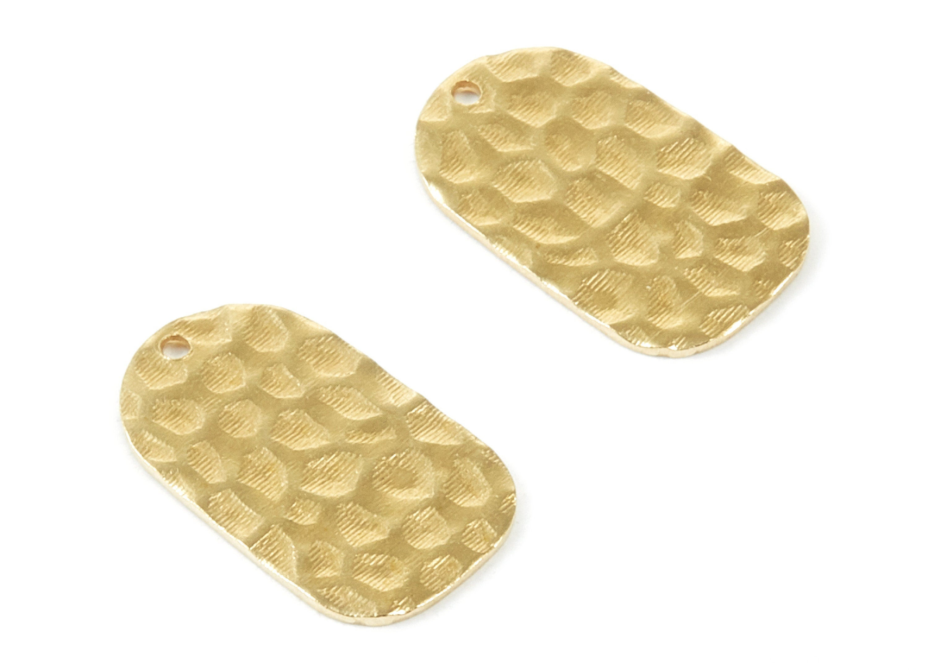 Brass Hammered Oval Charms - Hammered Oval Shaped Raw Brass Pendant - Earring Findings - Jewelry Supplies - 19x11.5x0.8mm - PP1940 - DOMEDBAZAAR