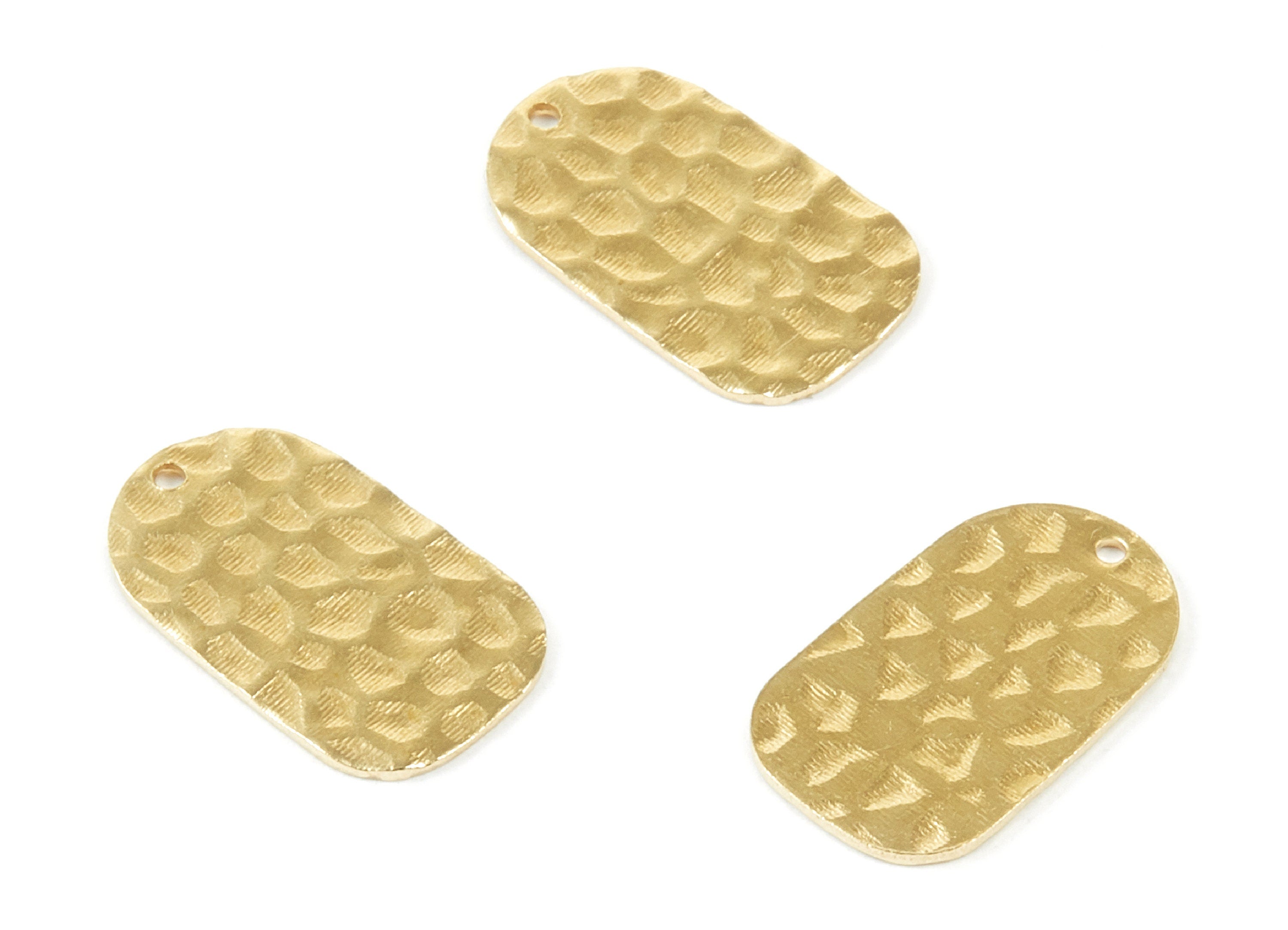 Brass Hammered Oval Charms - Hammered Oval Shaped Raw Brass Pendant - Earring Findings - Jewelry Supplies - 19x11.5x0.8mm - PP1940 - DOMEDBAZAAR