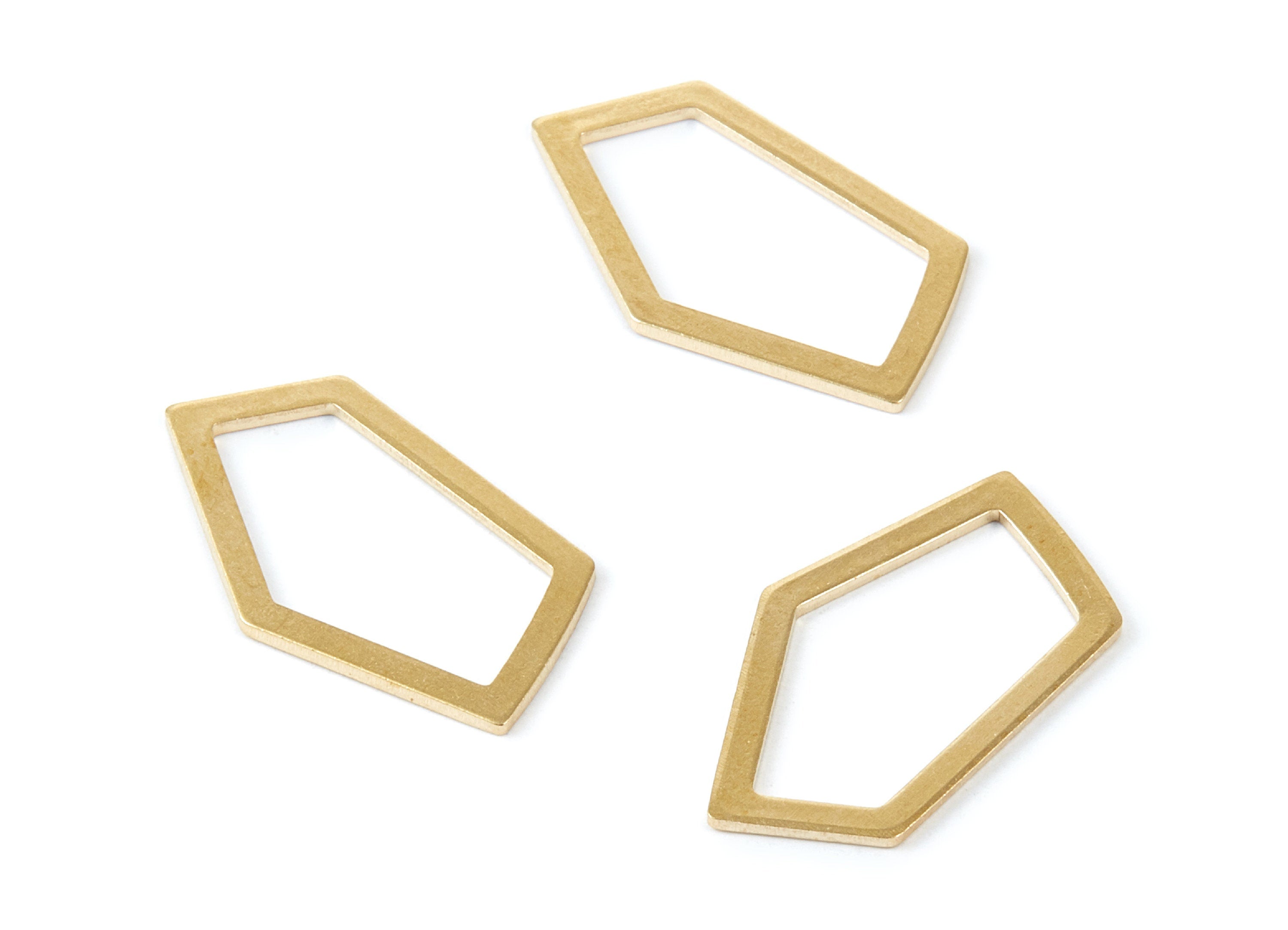 Brass Irregular Geometric Charms - Irregular Geometric Raw Brass Pendant - Earring Findings - Jewelry Supplies - 28,56x16,16x0,96mm - PP1851 - DOMEDBAZAAR