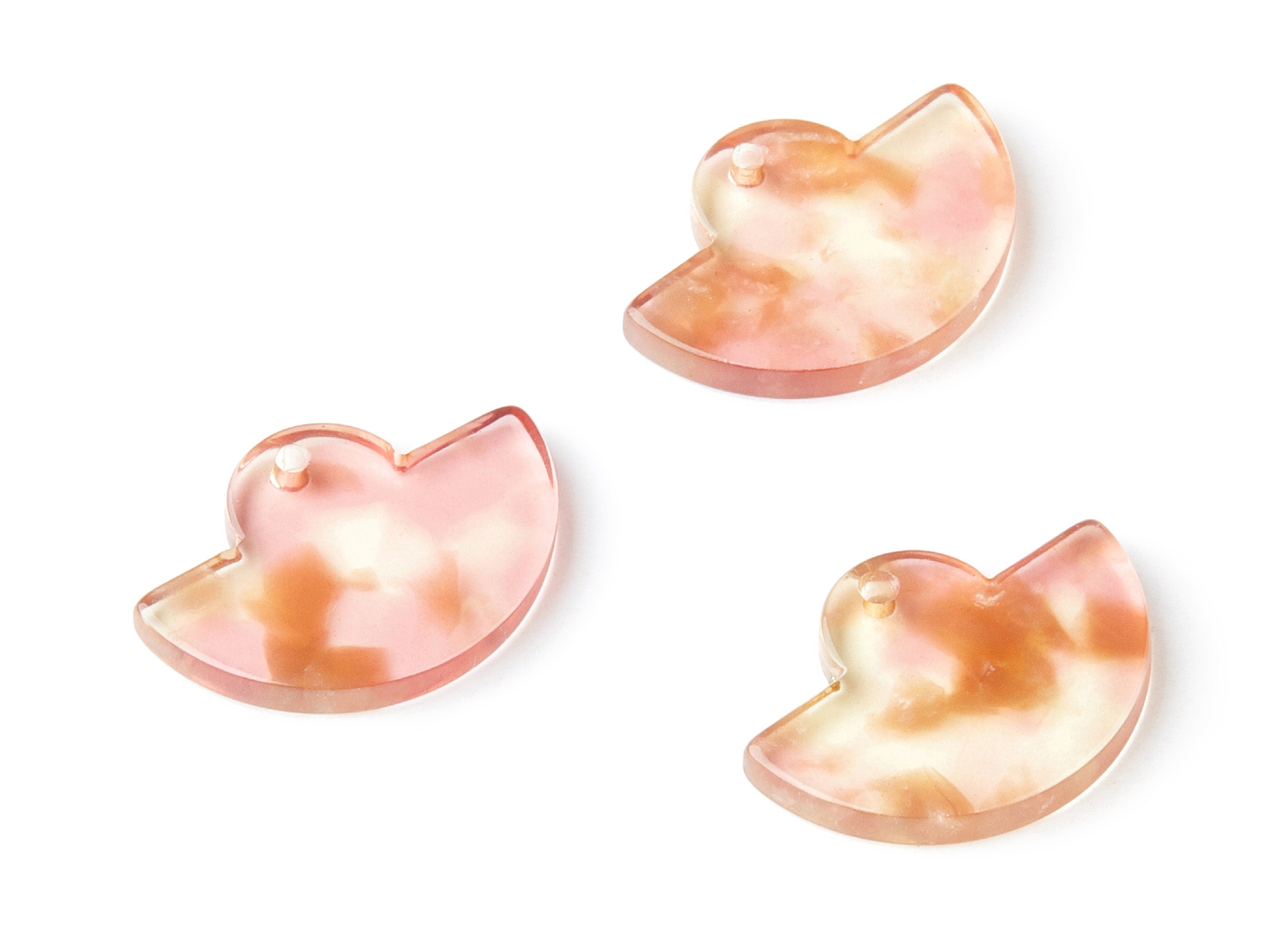 Acetate Acrylic Fan Earring Charm - Fan Pendant - Earring Findings - Jewelry Supplies - Color Code:A45 - 23.64x17.3x2.83mm - AC1376K - DOMEDBAZAAR