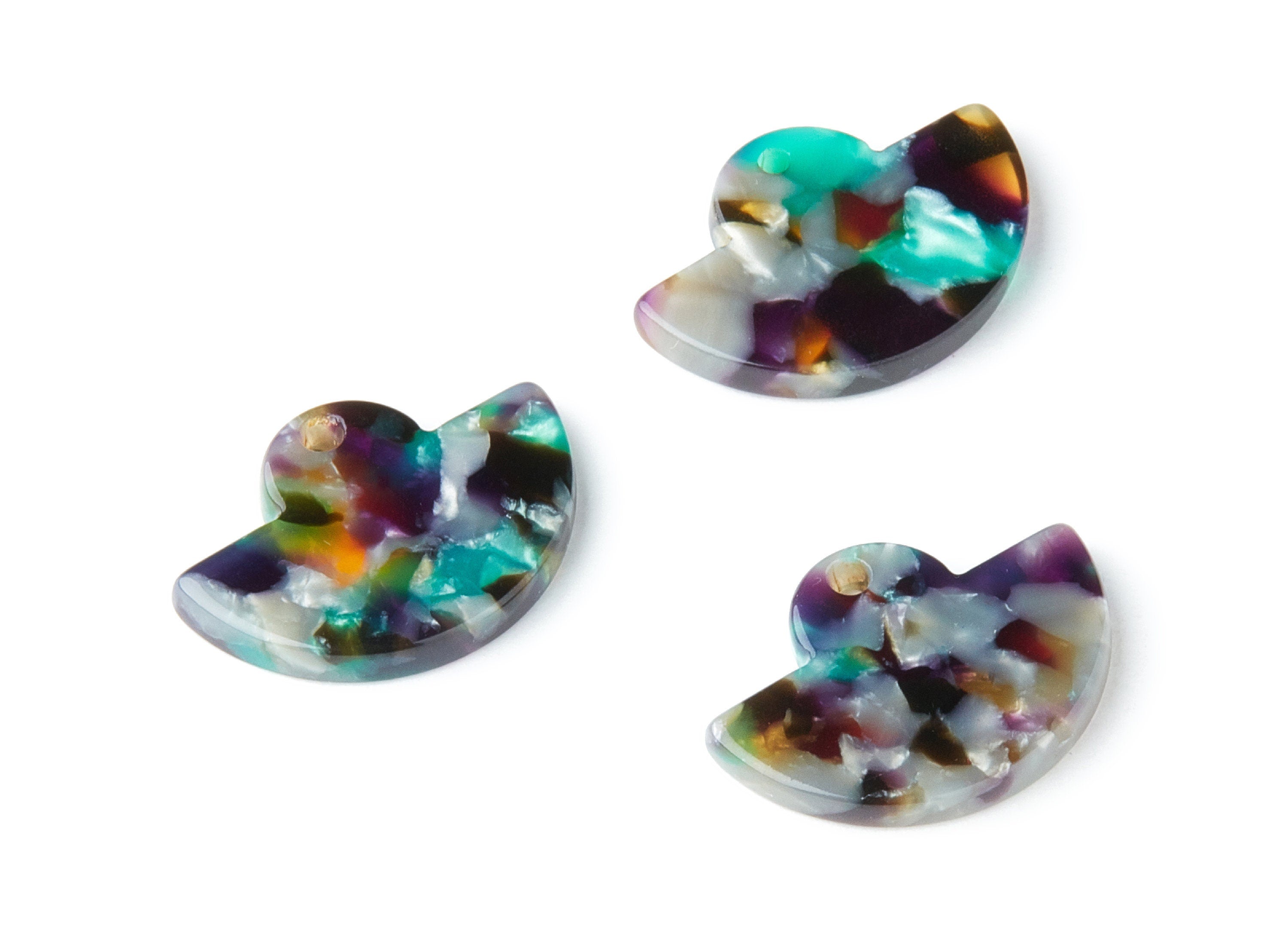 Acetate Fan Earring Charm - Acrylic Fan Pendant - Earring Findings - Jewelry Supplies - Color Code:A50 - 23.64x17.3x2.83mm - AC1376L - DOMEDBAZAAR