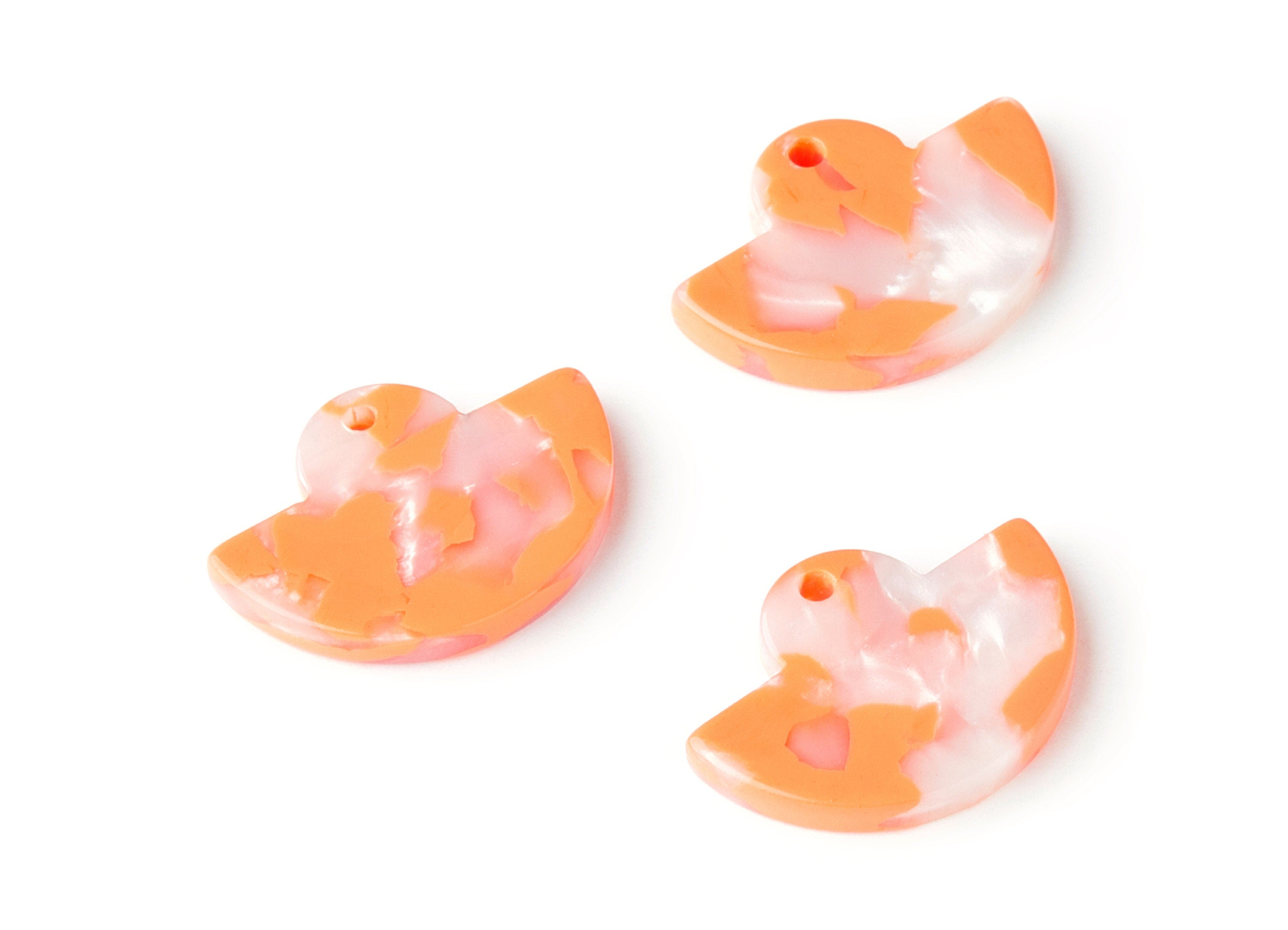 Acetate Fan Earring Charms - Fan Shaped Pendant - Earring Findings - Jewelry Supplies - Color Code:A39 - 23.64x17.3x2.83mm - AC1376N - DOMEDBAZAAR
