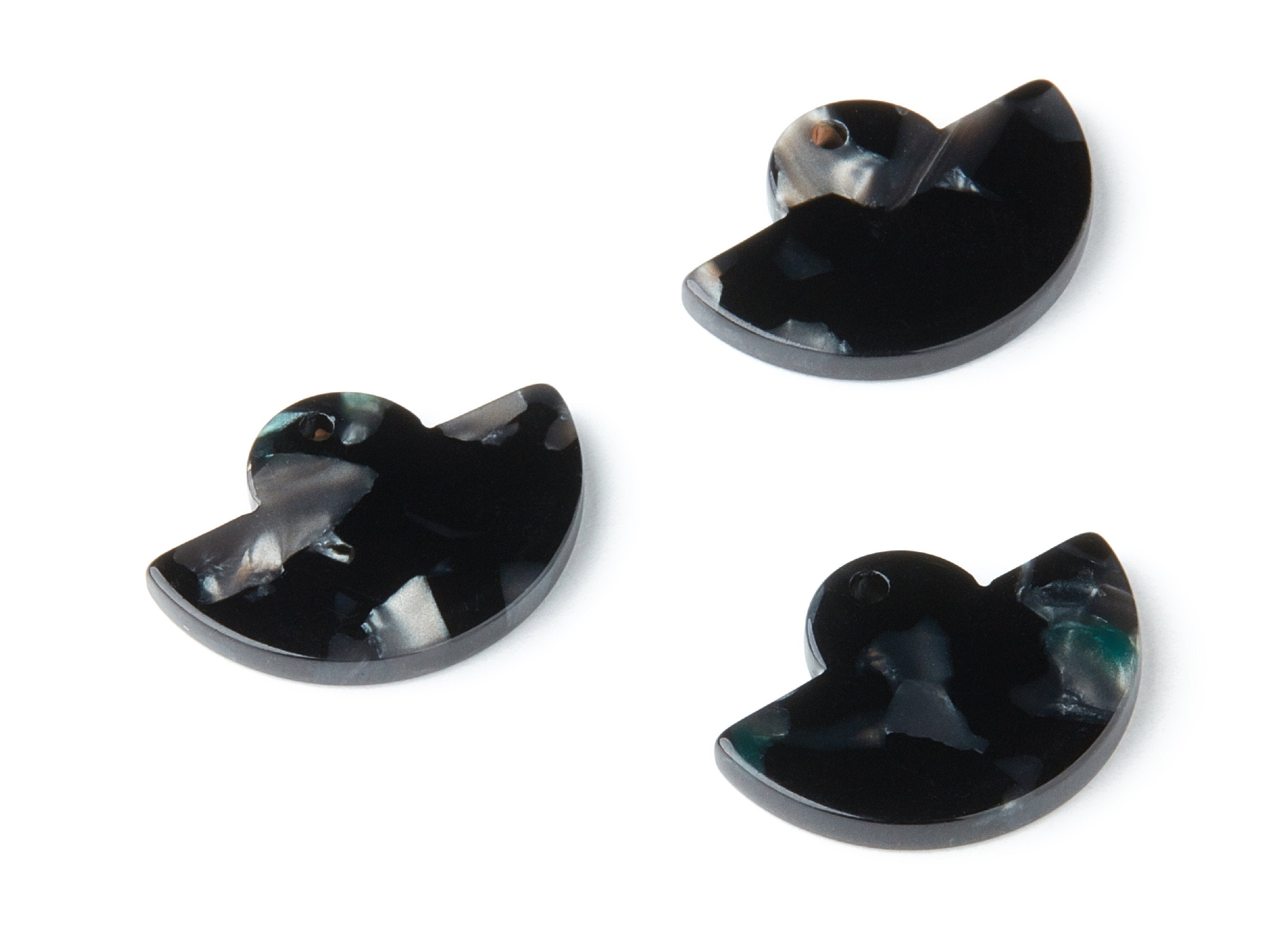 Acetate Fan Earring Charms - Fan Shaped Pendant - Earring Findings - Jewelry Supplies - Color Code:A49 - 23.64x17.3x2.83mm - AC1376P - DOMEDBAZAAR