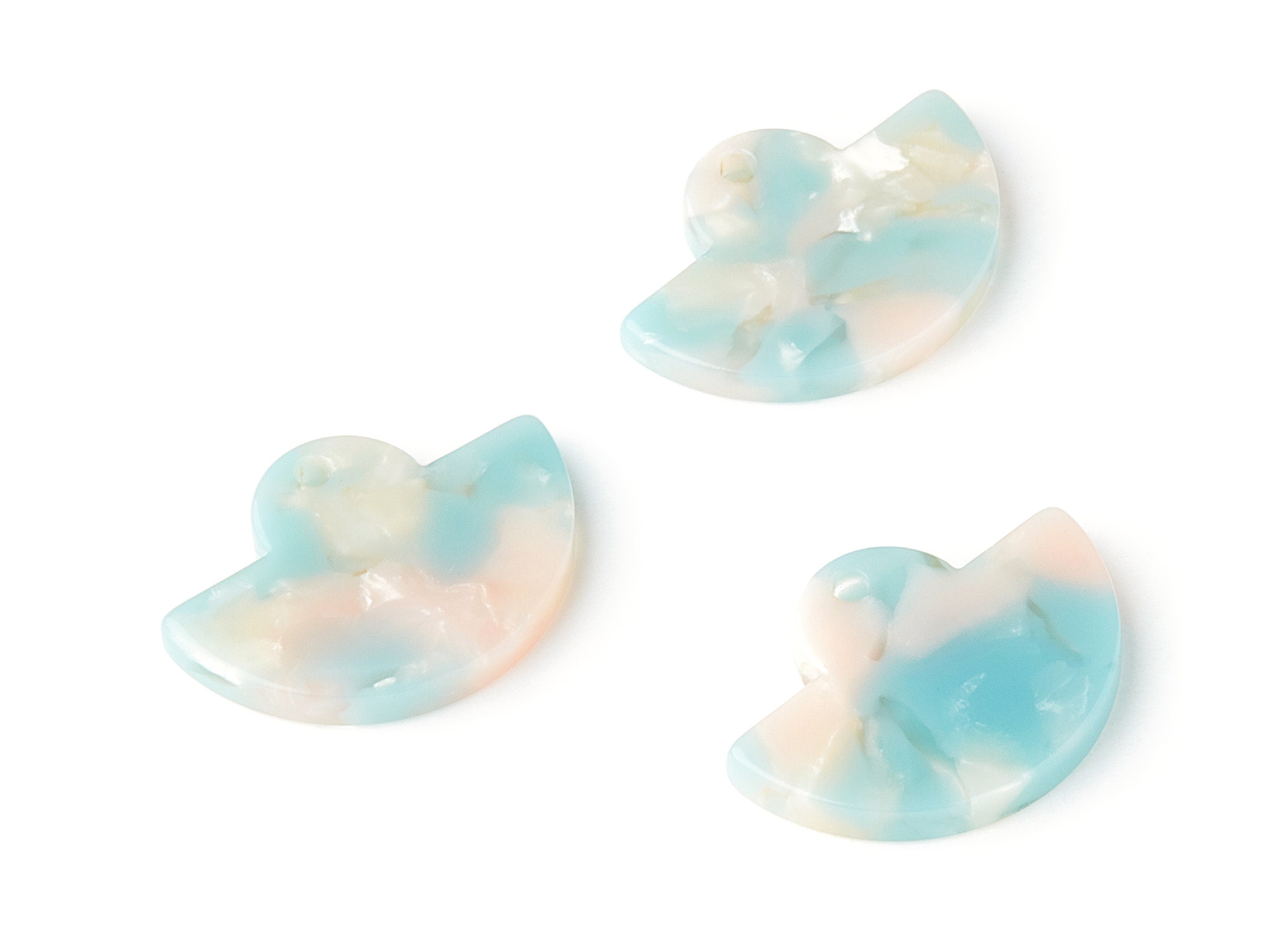 Acetate Fan Earring Charms - Fan Shaped Pendant - Earring Findings - Jewelry Supplies - Color Code:A36 - 23.64x17.3x2.83mm - AC1376R - DOMEDBAZAAR