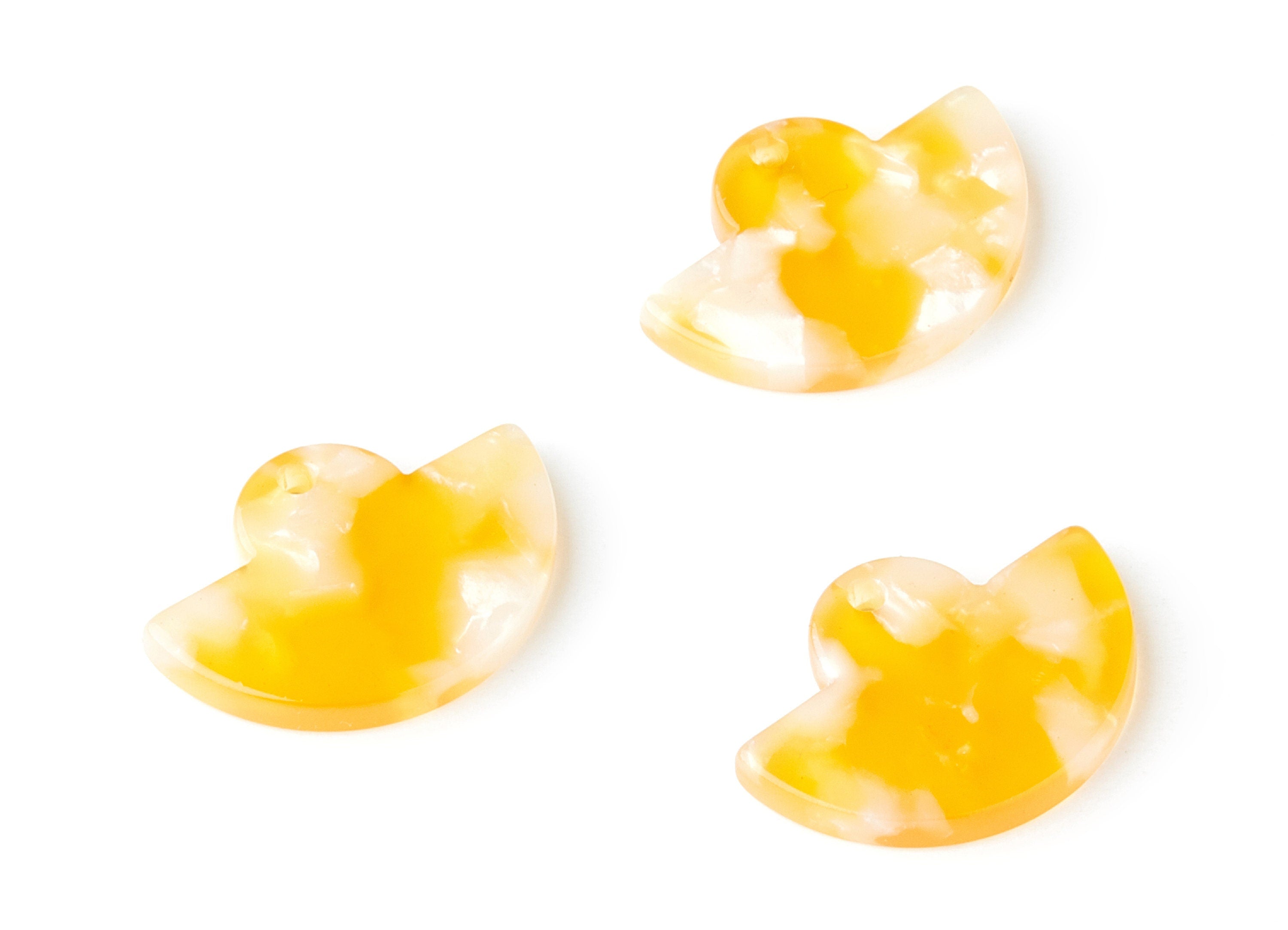 Acetate Fan Earring Charms - Fan Shaped Pendant - Earring Findings - Jewelry Supplies - Color Code:A43 - 23.64x17.3x2.83mm - AC1376S - DOMEDBAZAAR