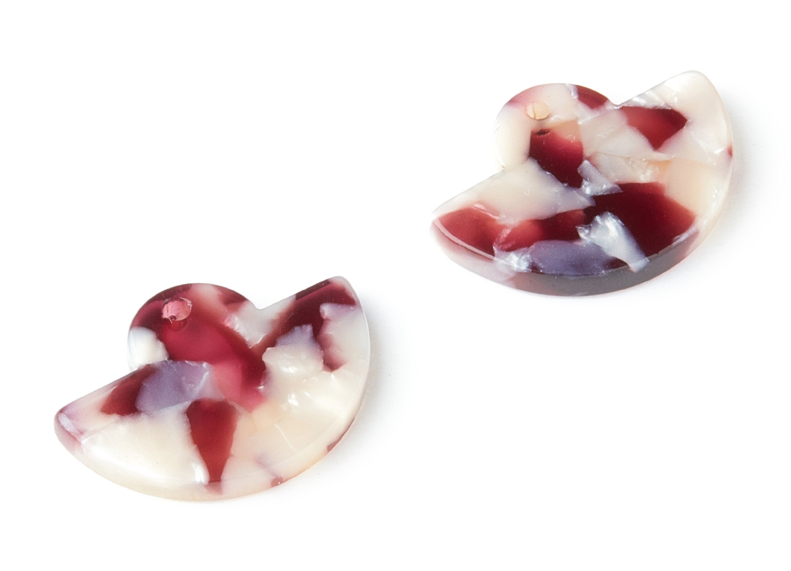 Acetate Fan Earring Charms - Fan Shaped Pendant - Earring Findings - Jewelry Supplies  - Color Code:A42 - 23.64x17.3x2.83mm - AC1376V - DOMEDBAZAAR