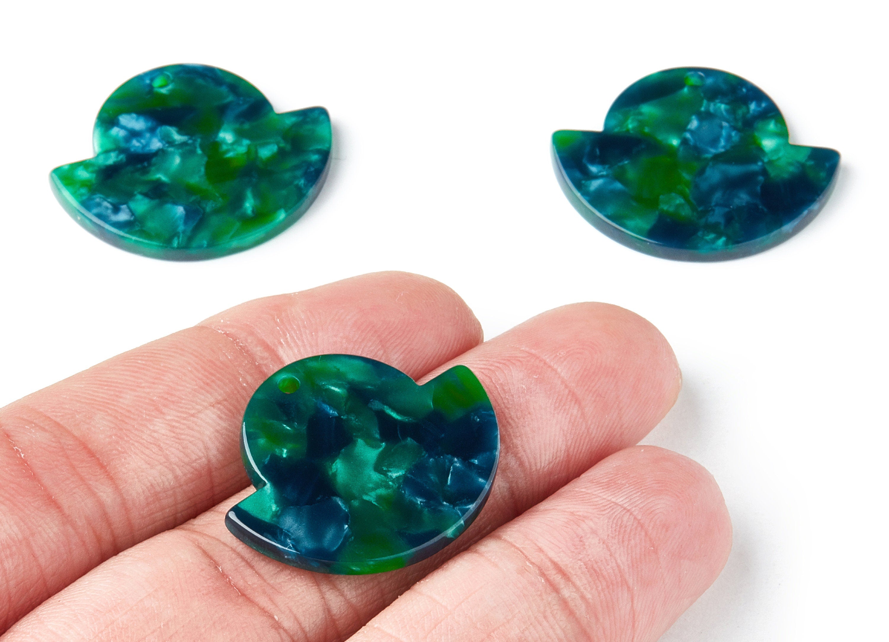 Acetate Irregular Earring Charms - Irregular Pendant - Earring Findings - Jewelry Supplies - Color Code:A13 - 28.8x23.64x2.6mm - AC1338B - DOMEDBAZAAR