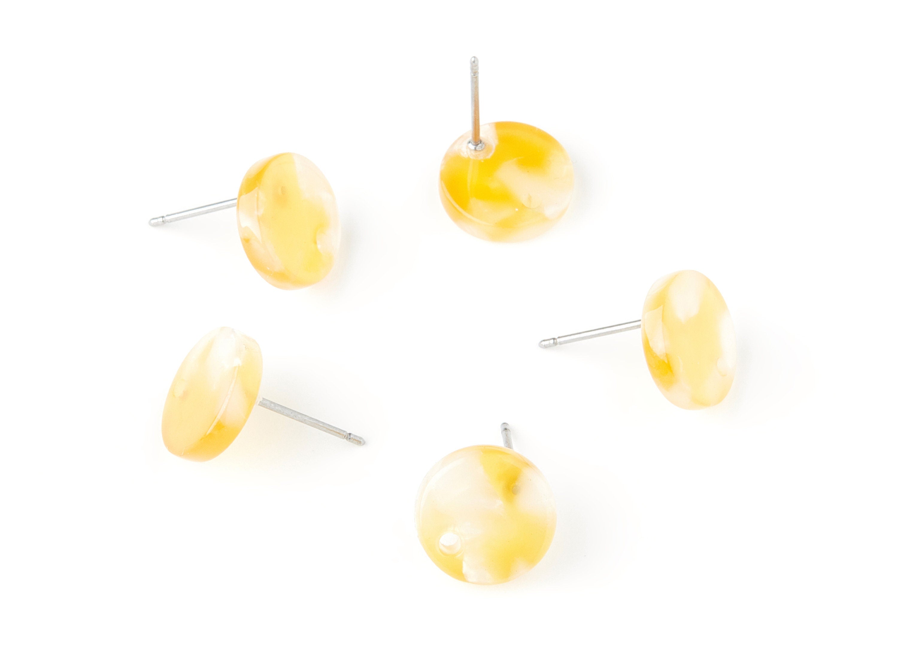 Acetate Round Earring Stud - Round Earring Post - Surgical Stud - Jewelry Supplies - Color Code: A43 - 11.6x11.6x2.95mm - AC1139M - DOMEDBAZAAR
