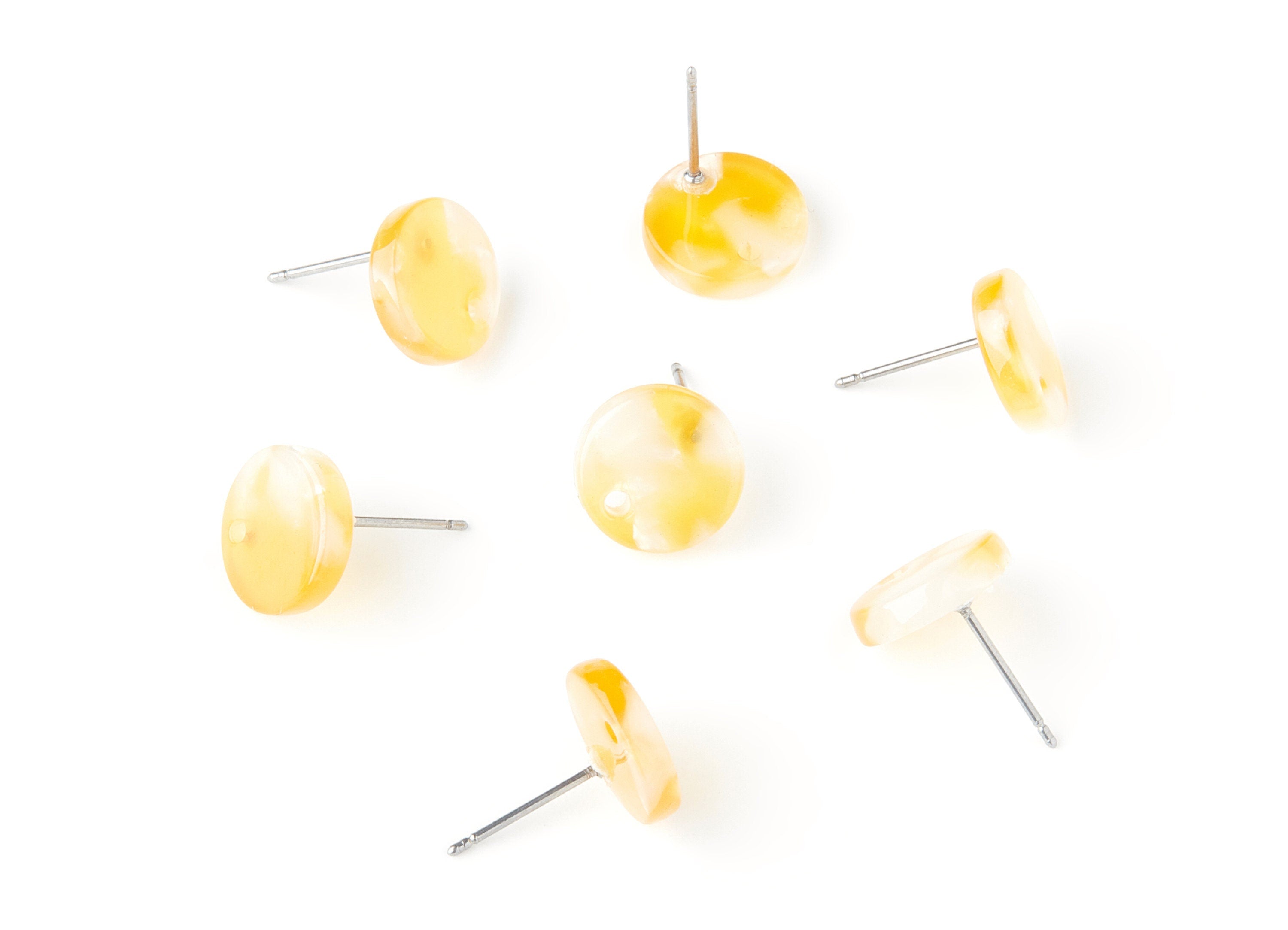 Acetate Round Earring Stud - Round Earring Post - Surgical Stud - Jewelry Supplies - Color Code: A43 - 11.6x11.6x2.95mm - AC1139M - DOMEDBAZAAR