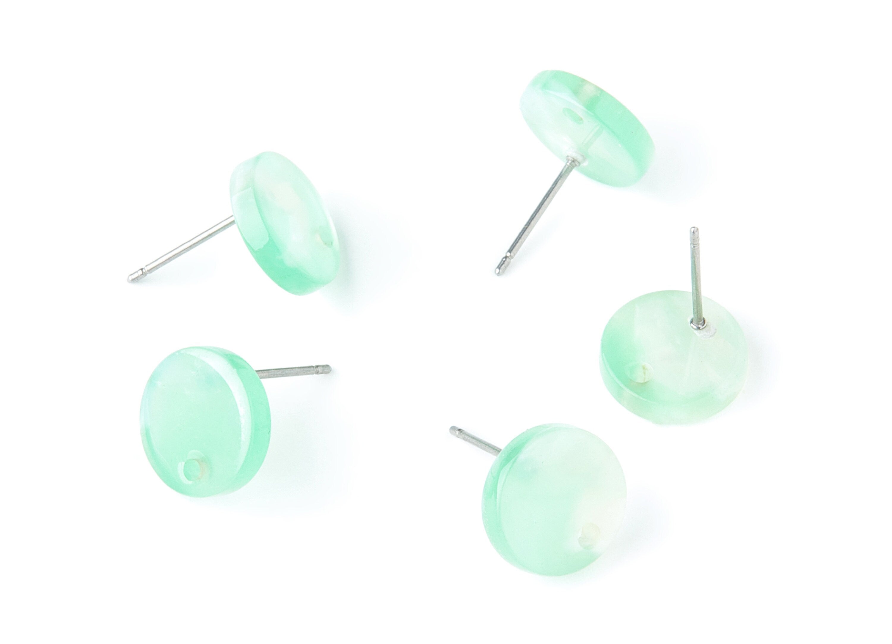 Acetate Round Earring Stud - Round Earring Post and Stud - Earring Findings - Color Code: A35 - 11.6x11.6x2.95mm - AC1139X - DOMEDBAZAAR