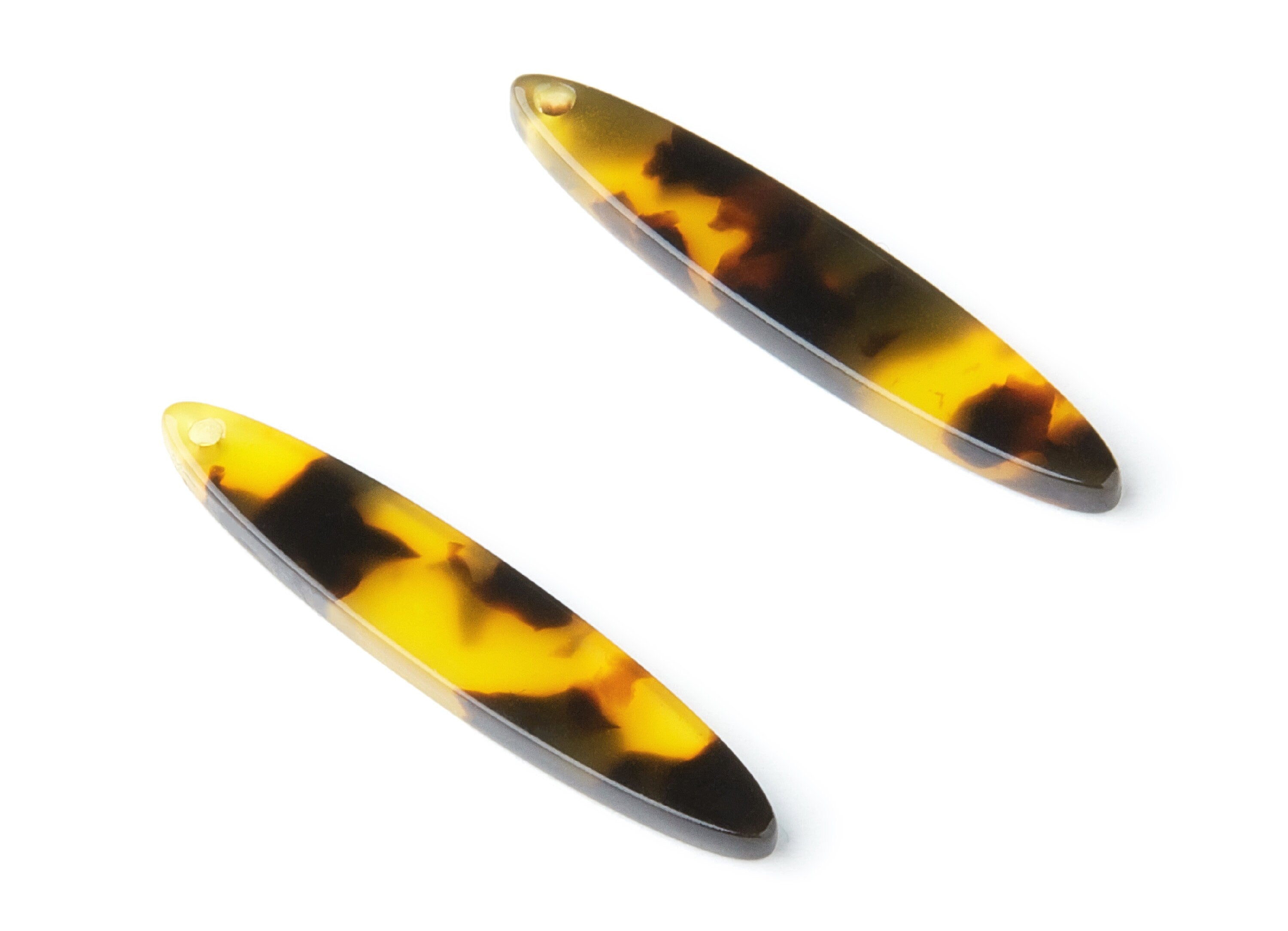 Acetate Acrylic Earring Charm - Tortoise Shell Earrings - Bar Pendant - Jewelry Supplies - Color Code: A02 - 35.43x6.95x2.59mm - AC1399E - DOMEDBAZAAR
