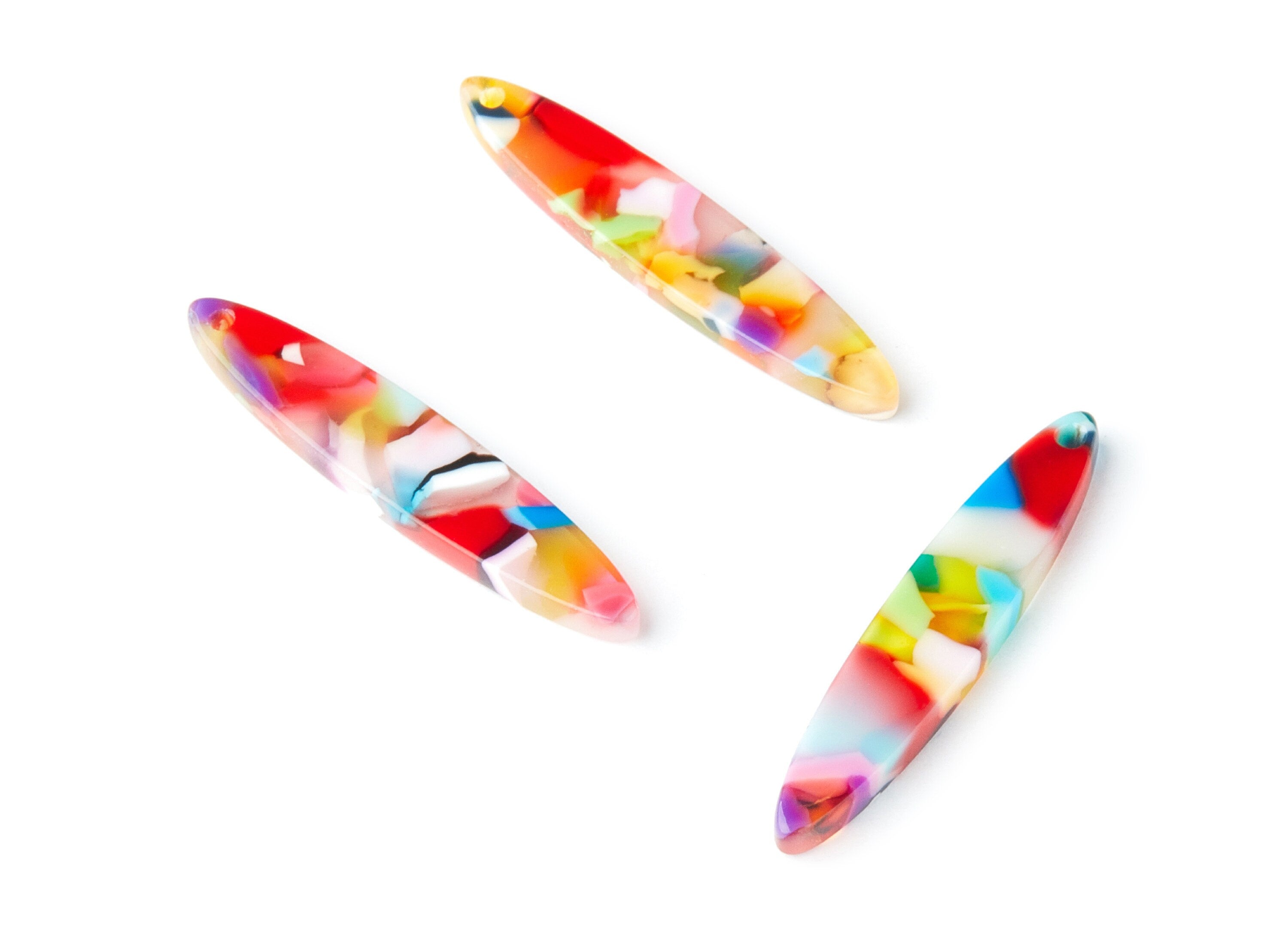 Acetate Bar Earring Charms - Bar Shaped Pendant - Earring Findings - Jewelry Supplies - Color Code:A21 - 35.43x6.95x2.59mm - AC1399G - DOMEDBAZAAR