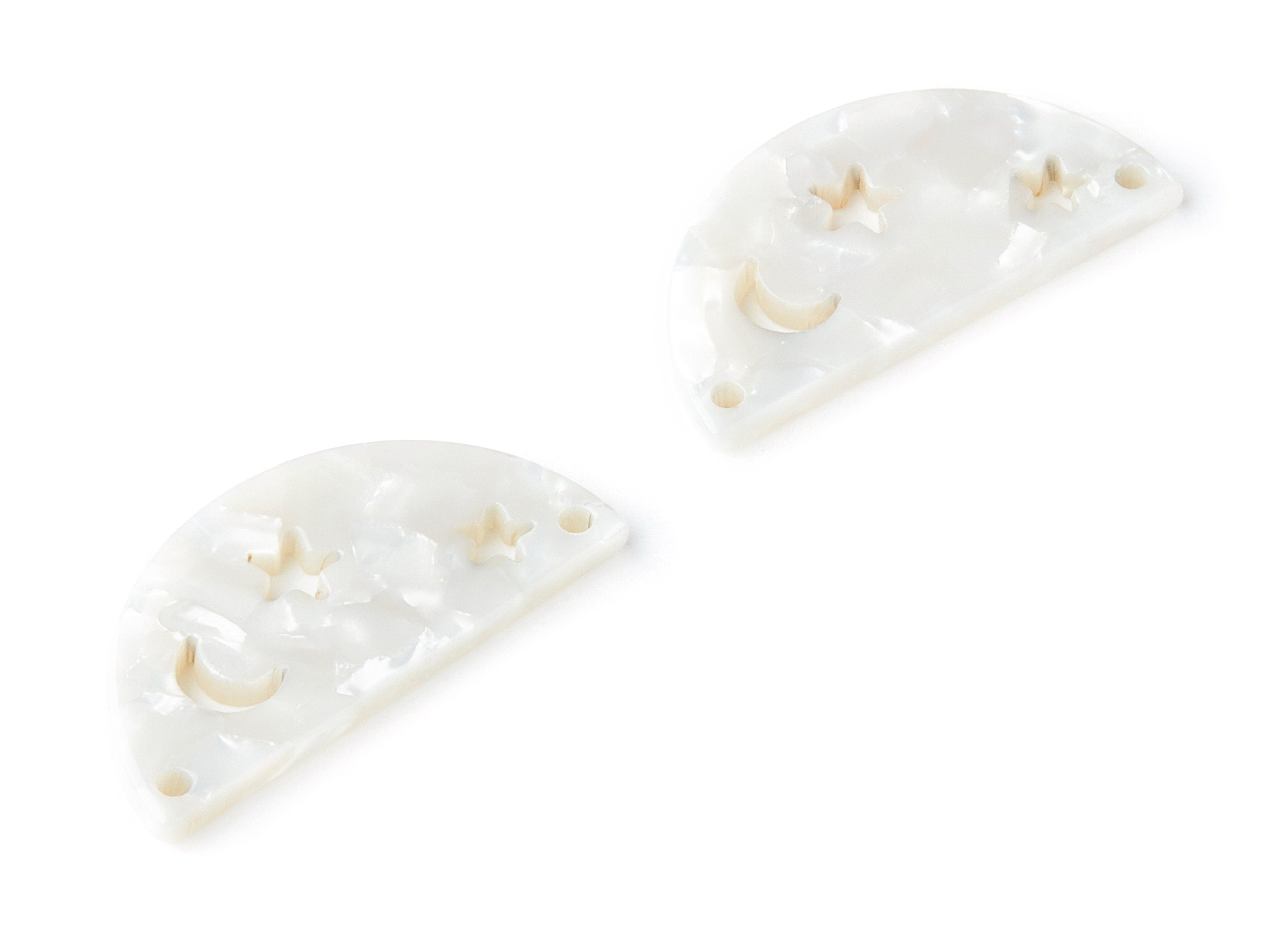 Acetate D Charms - Acrylic D Connector - 2 Holes - Earring Findings - Jewelry Supplies - Color Code:A12 - 34.72x17.28x2.48mm - AC1332B - DOMEDBAZAAR