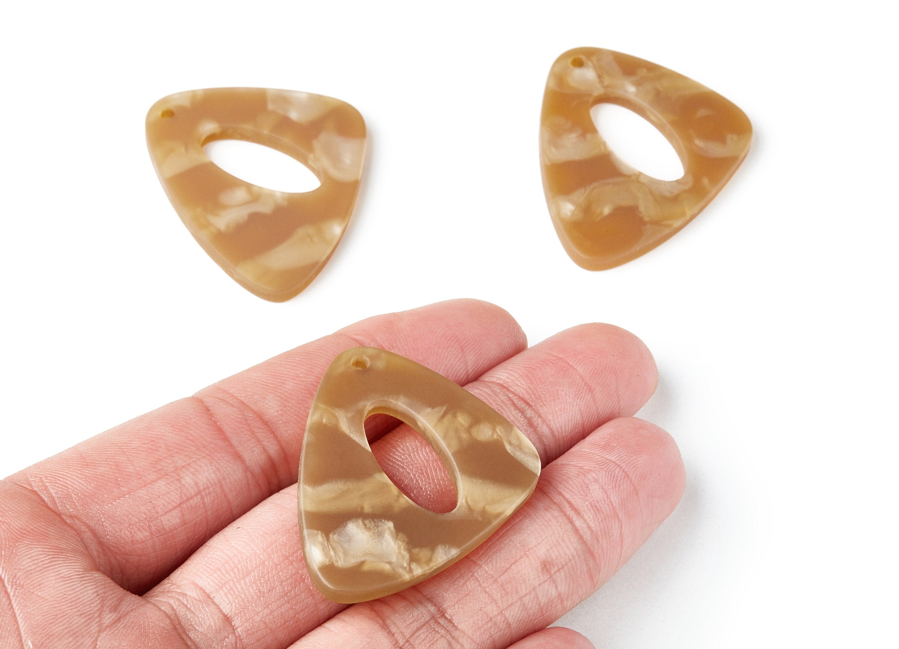 Acrylic Triangle Earring Charms - Matte Triangle Shaped Pendant - Jewelry Supplies - Color Code: A227 - 40.42x32.54x3mm - AC1269C - DOMEDBAZAAR