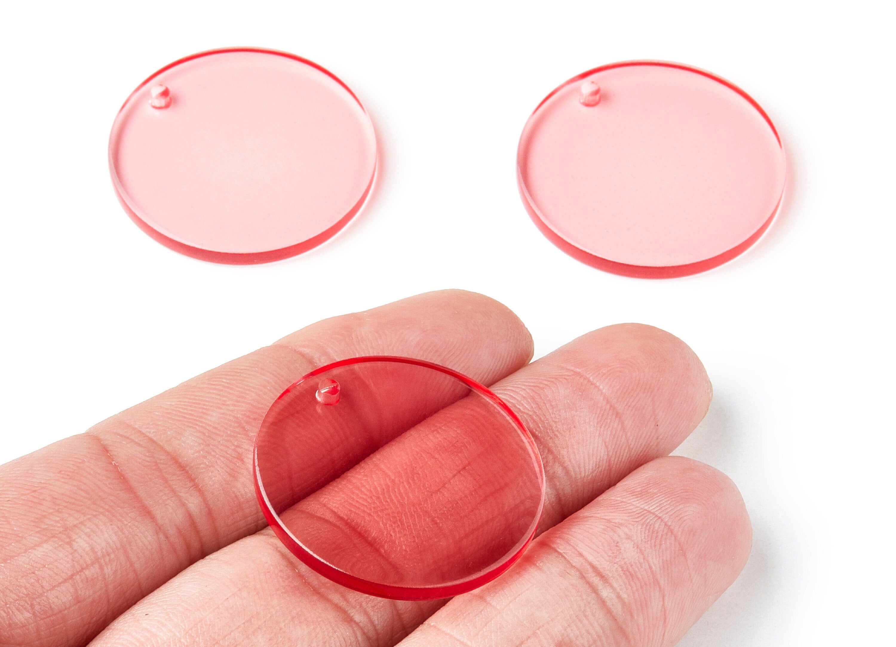 Acrylic Earring Charm - Round Acrylic Earrings - Round Pendant - 1 Hole - Color Code:A69 - 29.78x29.78x2.7mm - AC1330C - DOMEDBAZAAR