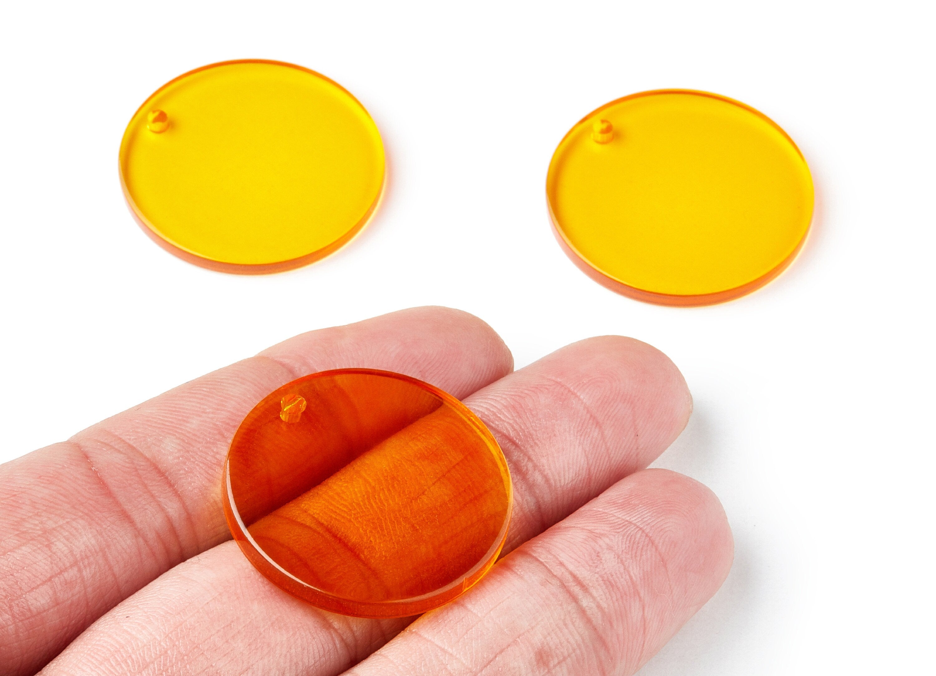 Acrylic Earring Charm - Round Acrylic Earrings - Round Pendant - 1 Hole - Color Code:A71 - 29.78x29.78x2.7mm - AC1330F - DOMEDBAZAAR