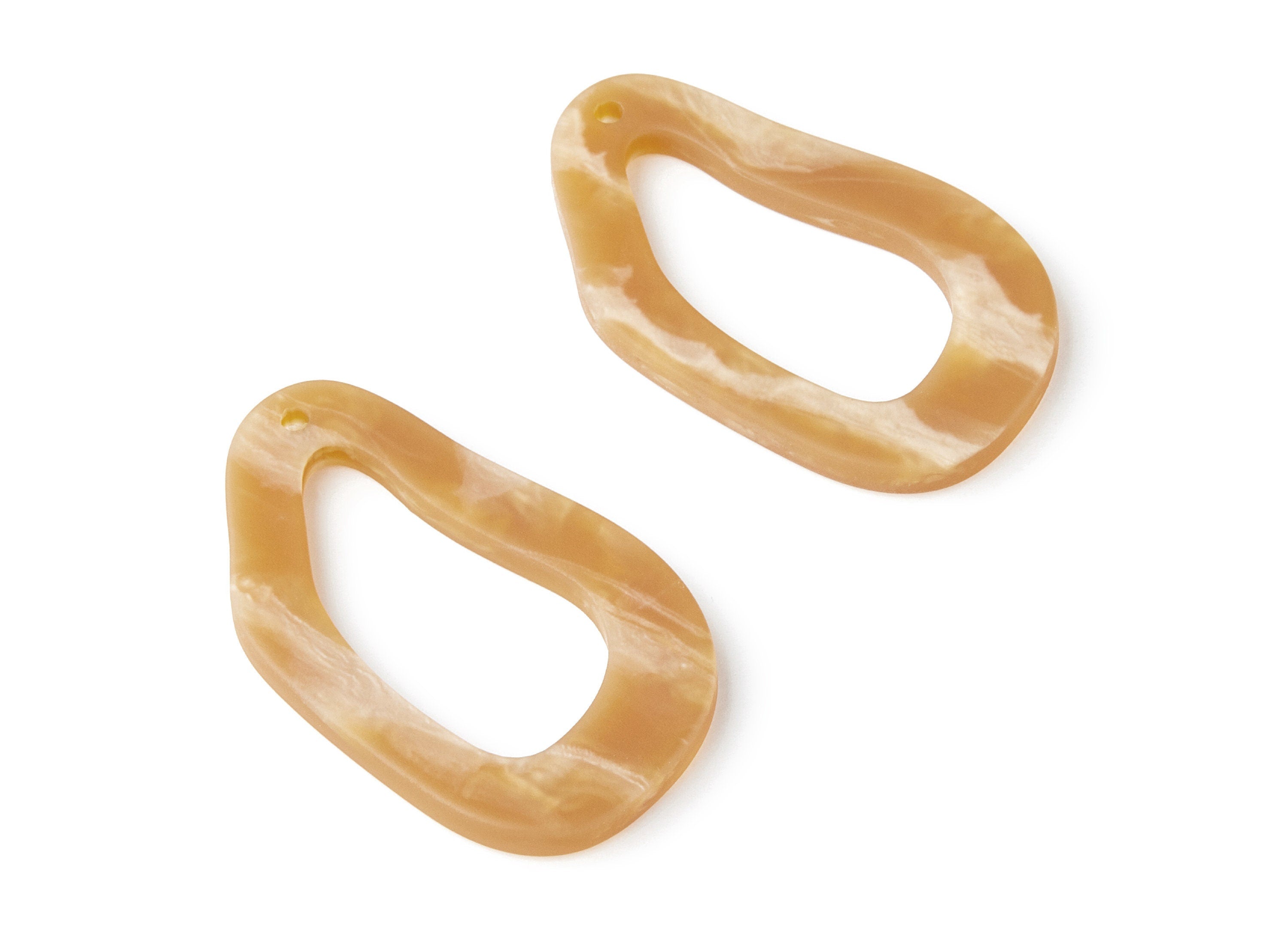 Acrylic Earring Charms - Matte Tortoise Shell Earrings - Irregular Geometric Pendant - Color Code: A227 - 43.5x26.2x2.98mm - AC1268C - DOMEDBAZAAR