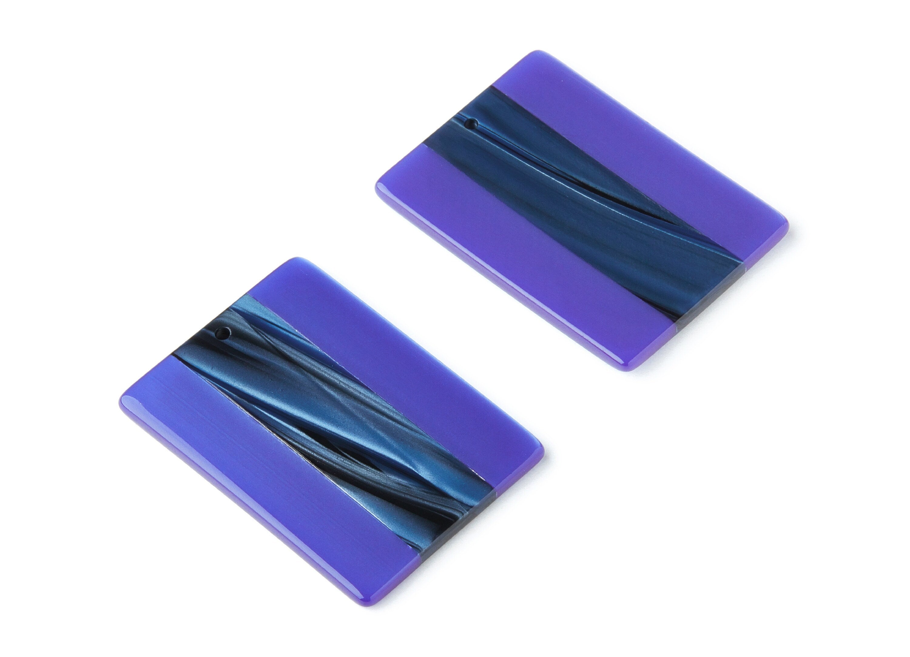 Acetate Rectangle  Earring Charms - Rectangle Pendant - Earring Findings - Jewelry Supplies - Color Code:A282 - 40.15x29.53x2.71mm - AC1383C - DOMEDBAZAAR
