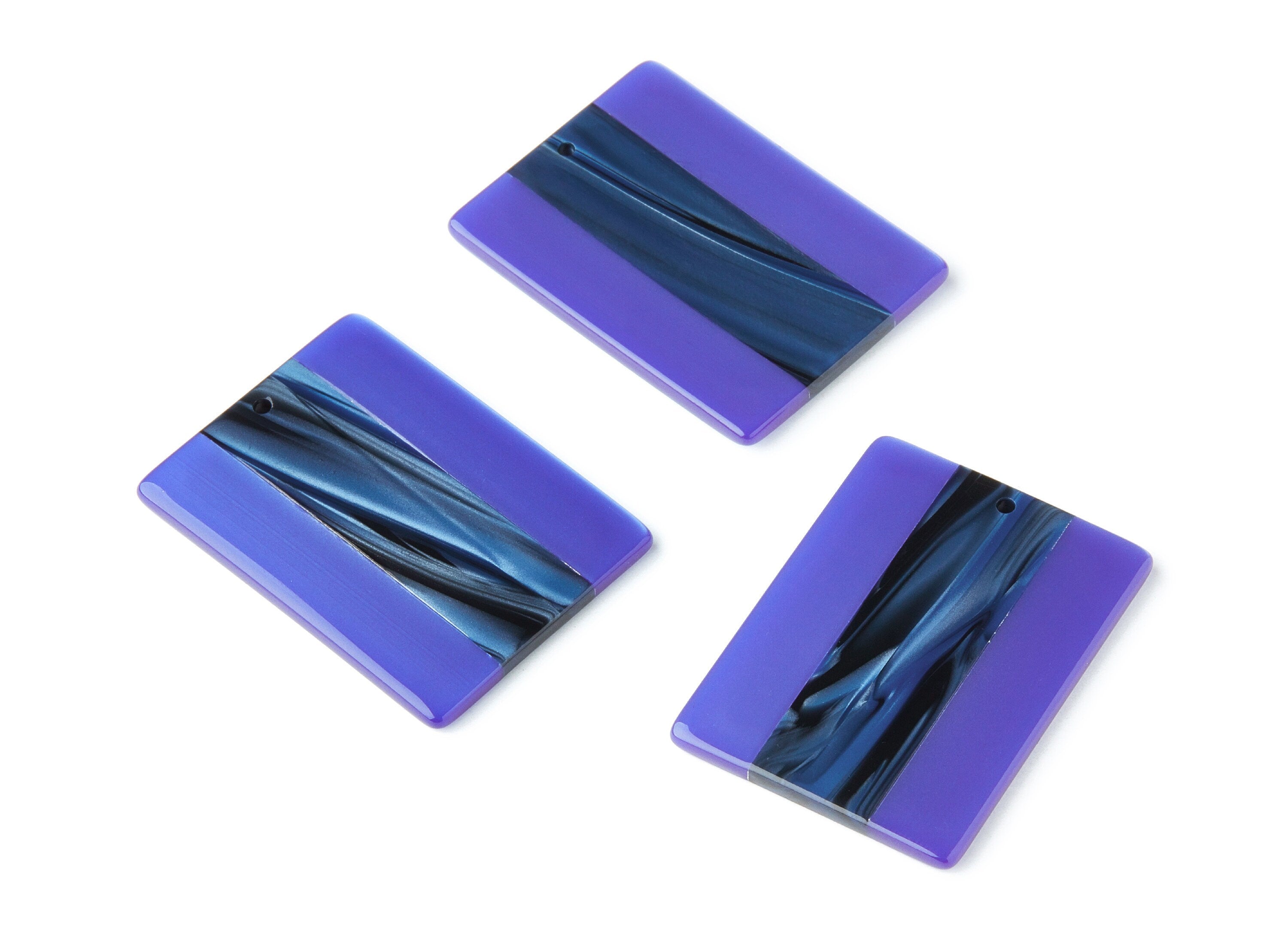 Acetate Rectangle  Earring Charms - Rectangle Pendant - Earring Findings - Jewelry Supplies - Color Code:A282 - 40.15x29.53x2.71mm - AC1383C - DOMEDBAZAAR