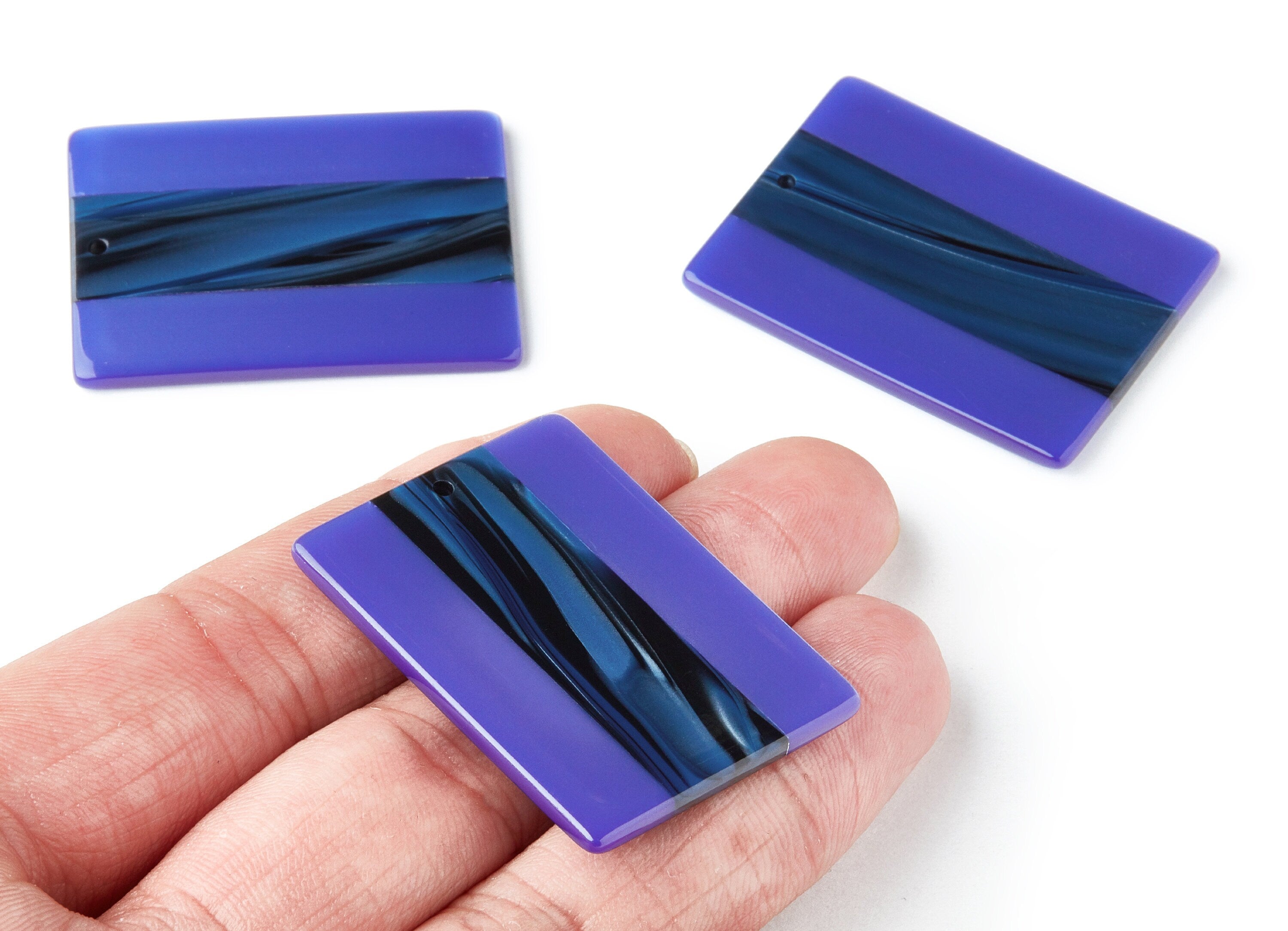 Acetate Rectangle  Earring Charms - Rectangle Pendant - Earring Findings - Jewelry Supplies - Color Code:A282 - 40.15x29.53x2.71mm - AC1383C - DOMEDBAZAAR