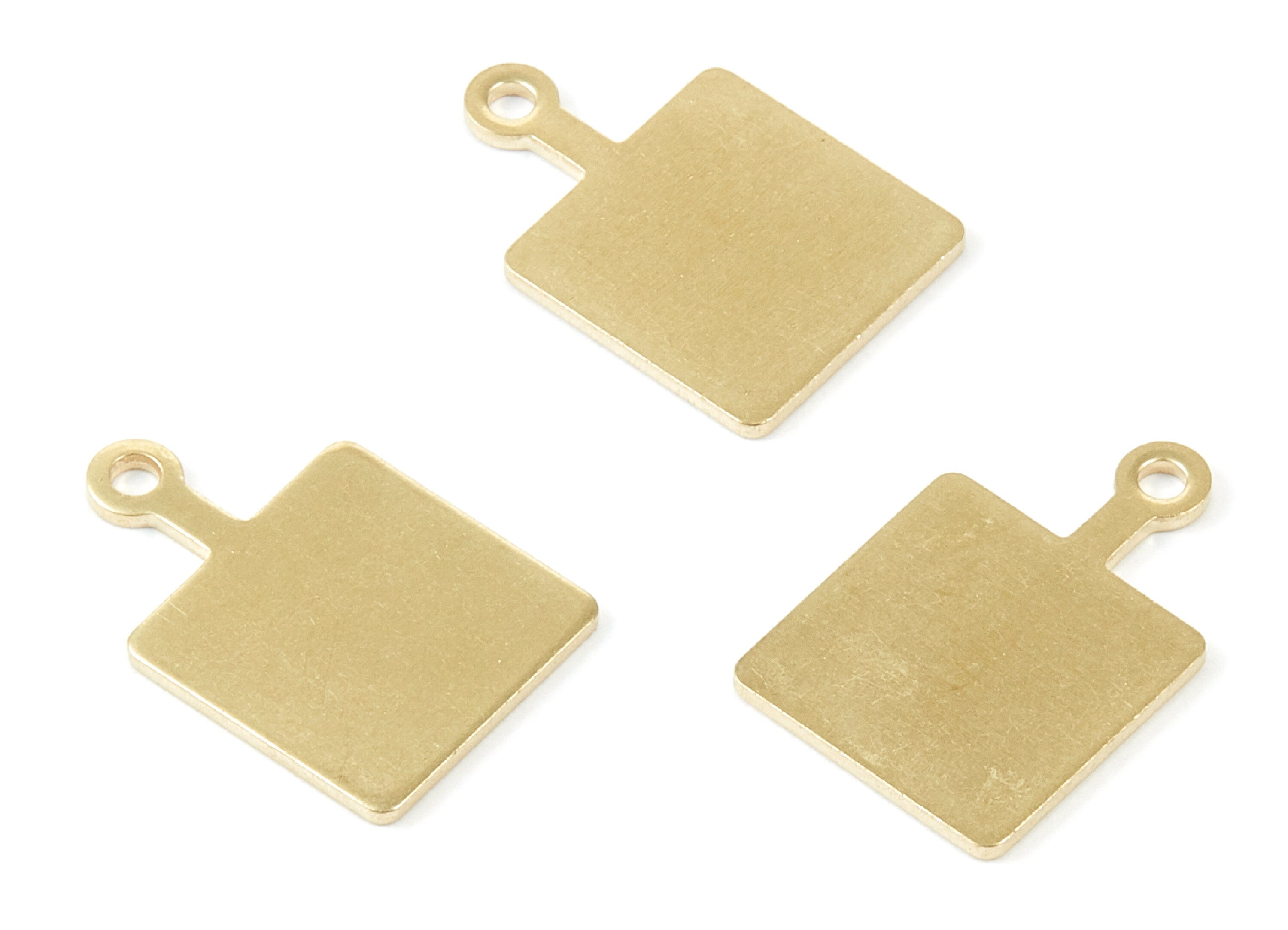 Brass Square Charms - Square Raw Brass Pendant - Earring Findings - Jewelry Supplies - 21x14x1mm - PP1795 - DOMEDBAZAAR